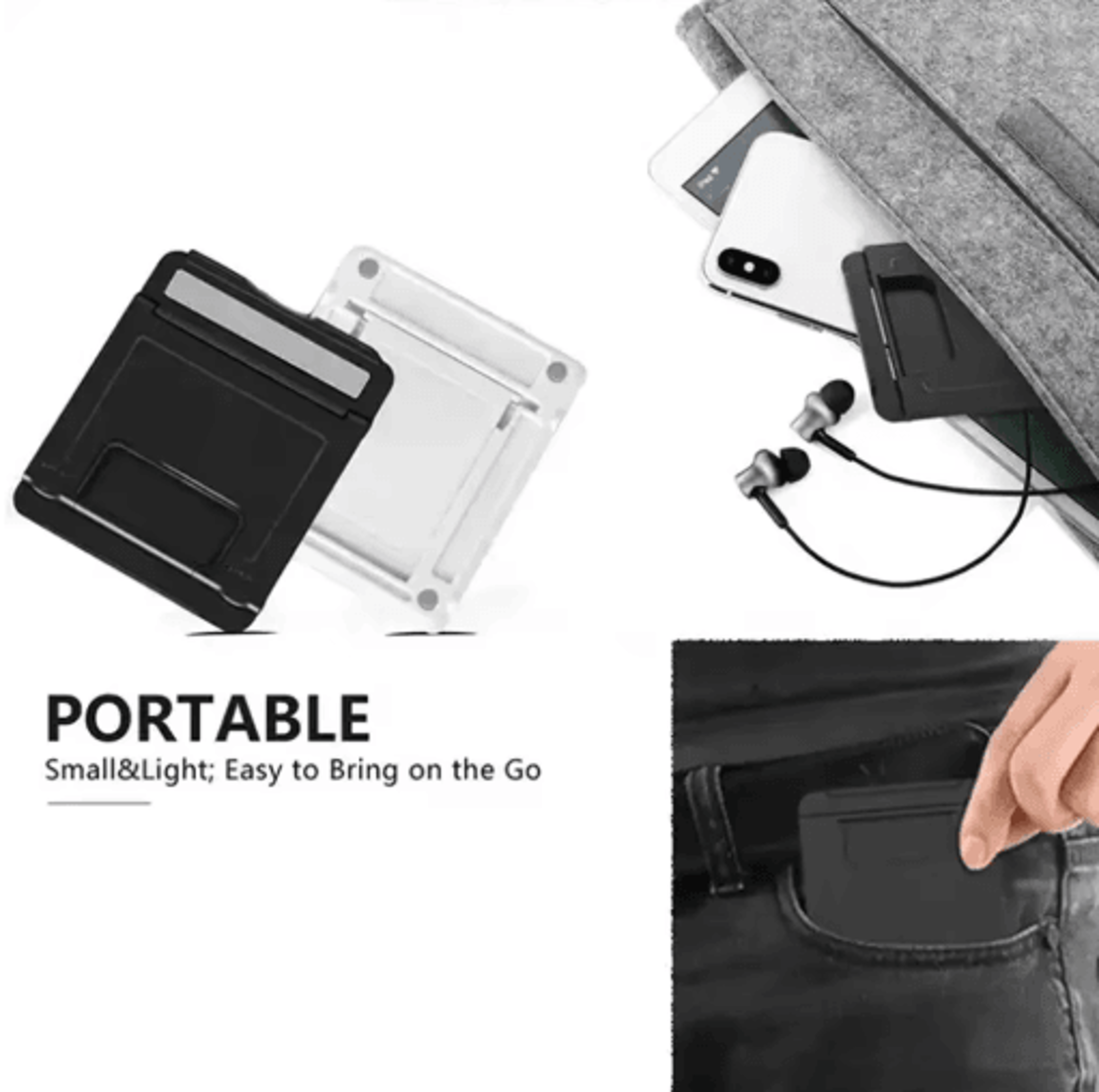 FlexFold Adjustable Phone  Tablet Stand  Folding Desktop Holder For IPhone IPad  Smartphones 5