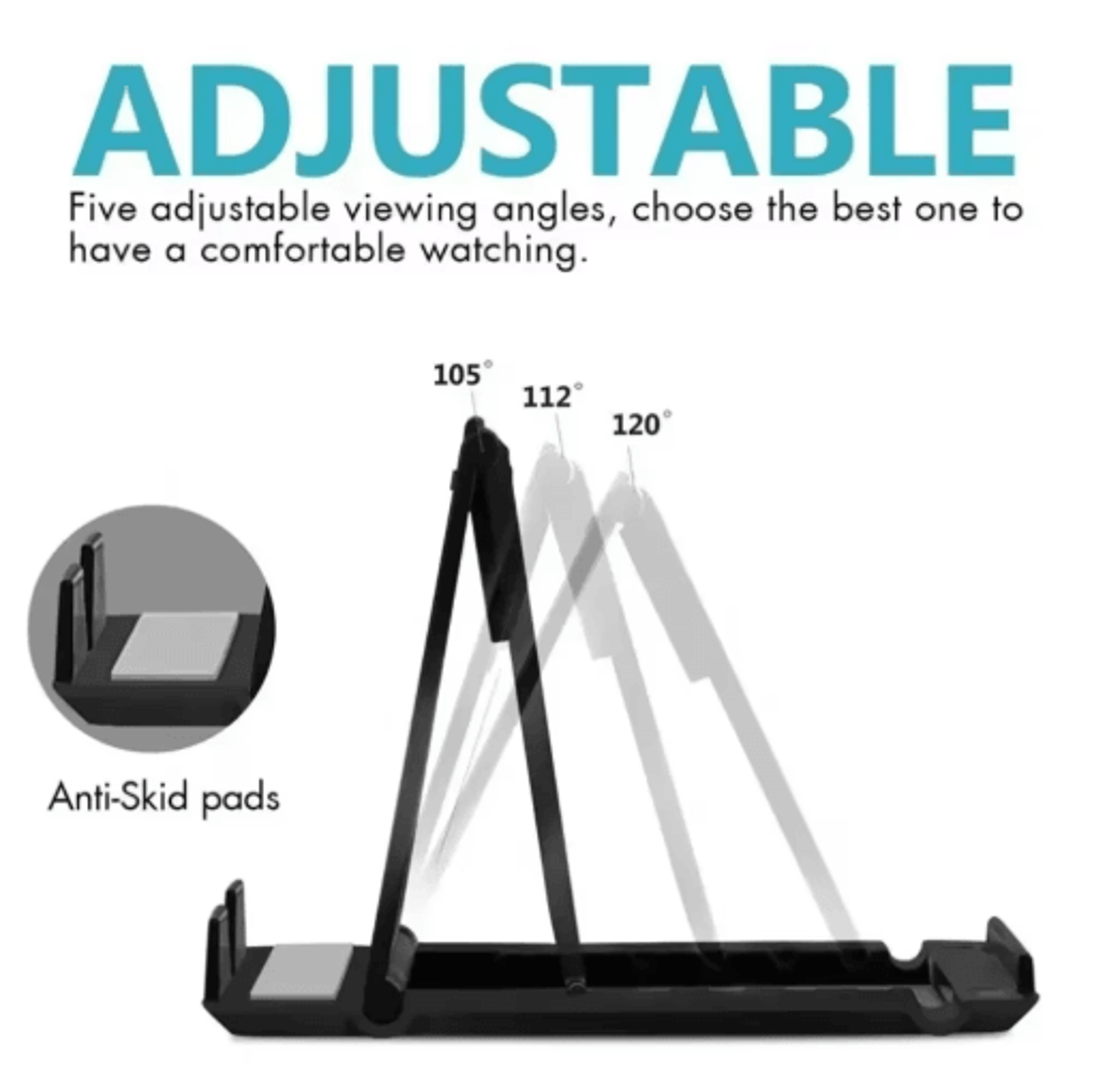 FlexFold Adjustable Phone  Tablet Stand  Folding Desktop Holder For IPhone IPad  Smartphones 7