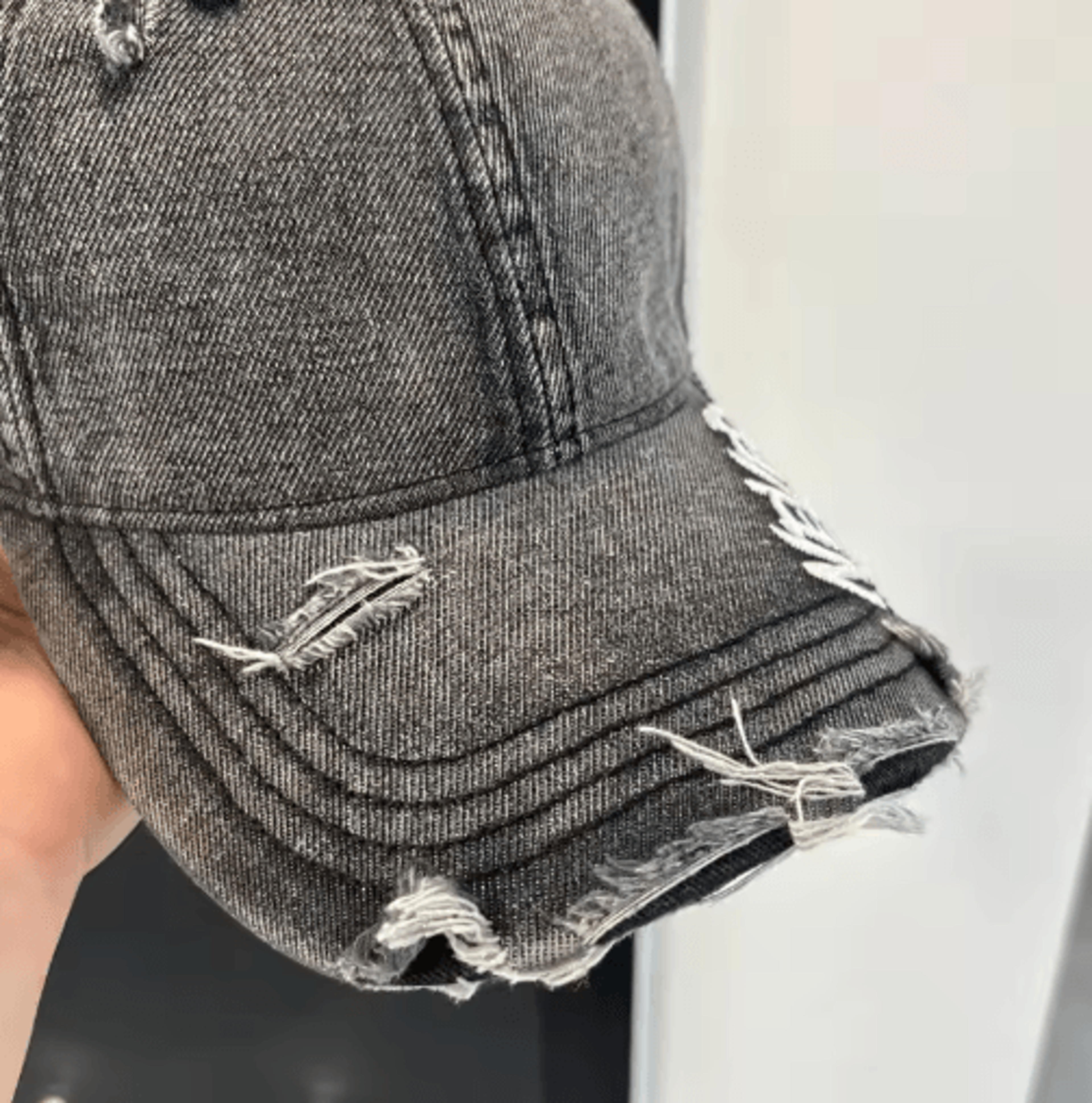 Vintage Washed Ripped Denim Baseball Cap  Unisex Hip Hop Snapback Hat 3