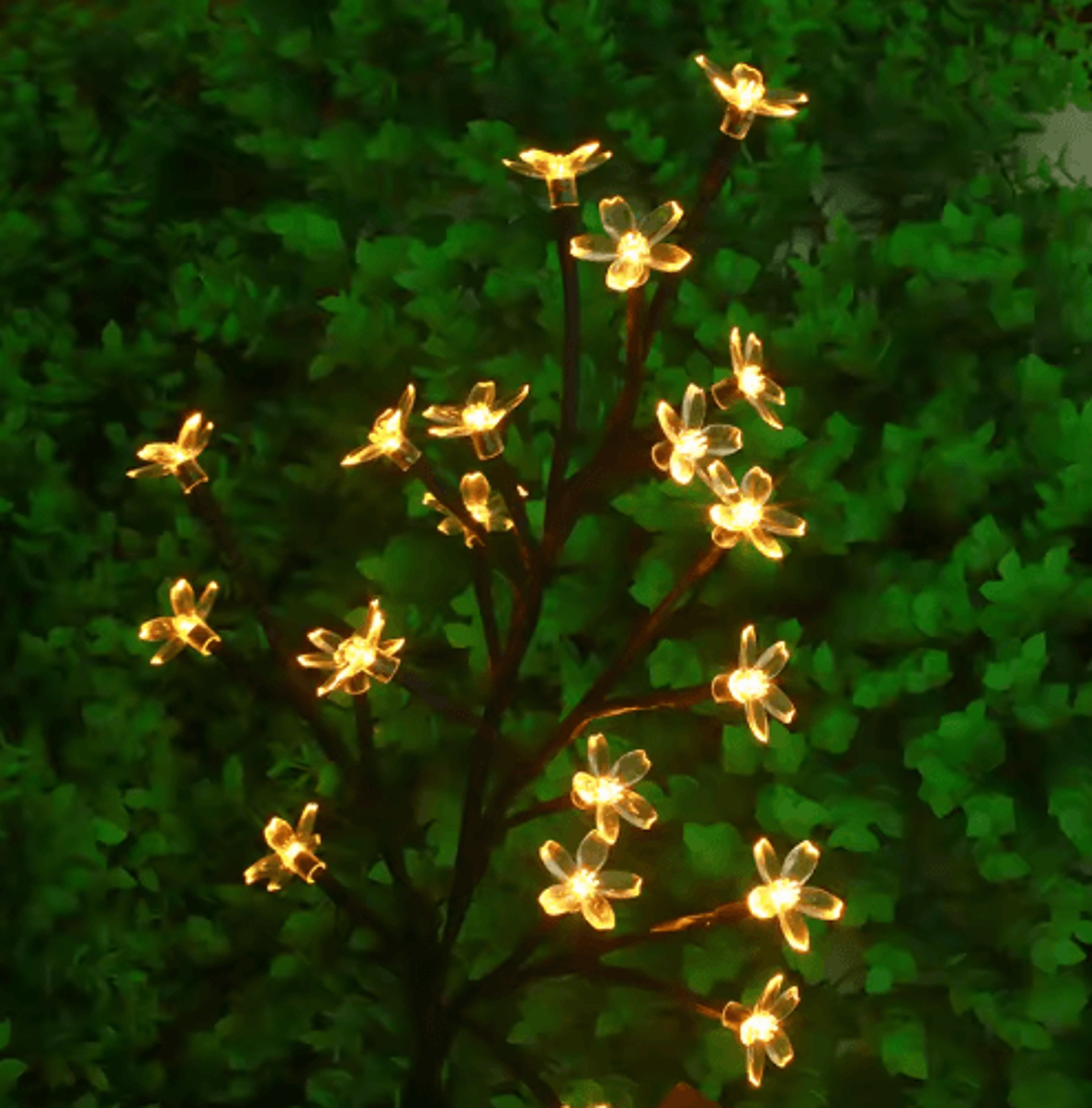 Solar Cherry Blossom Garden Lights  20 LED Outdoor Flower Pathway Decor 1