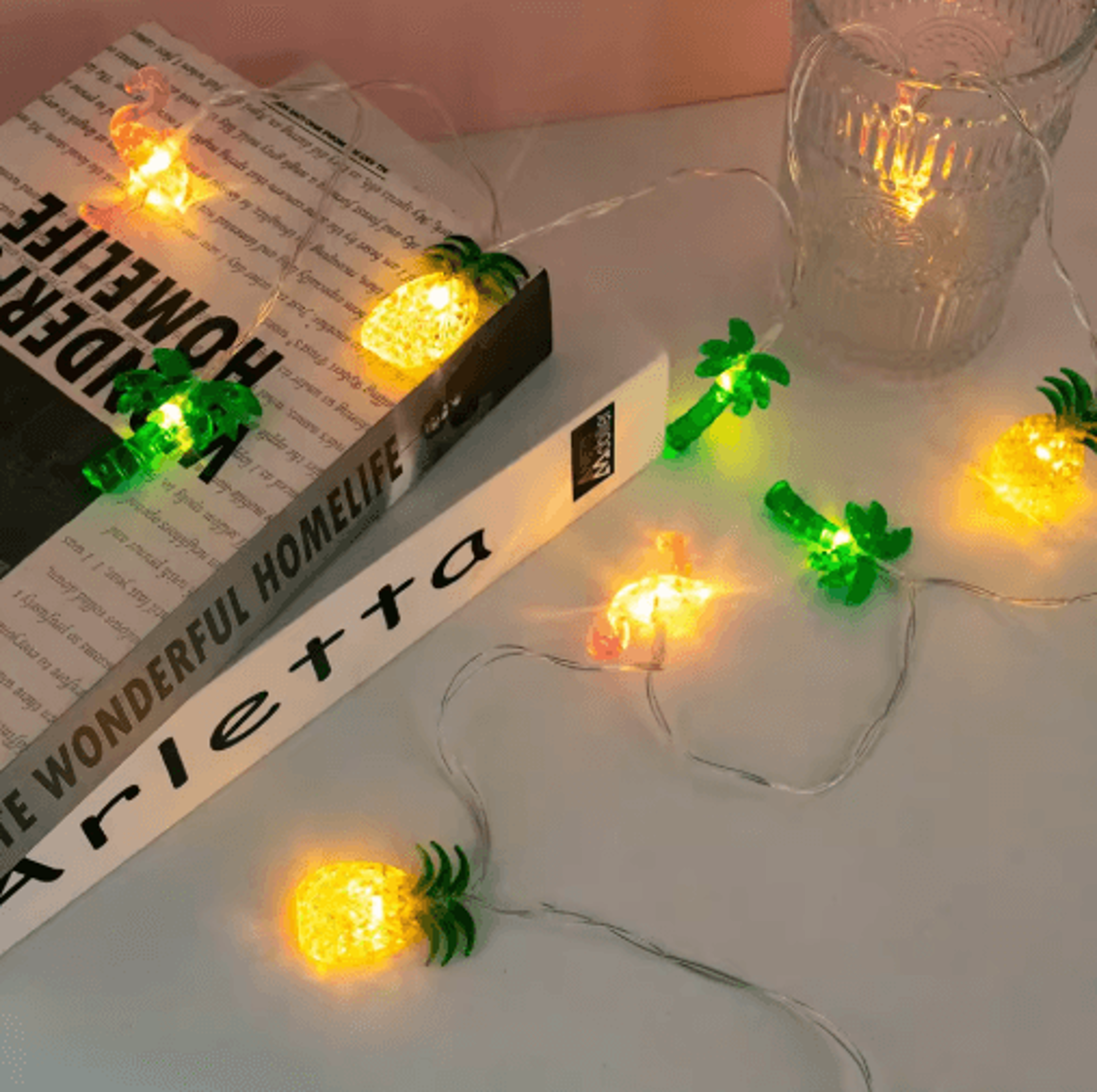 Tropical Flamingo  Pineapple String Lights  1020 LED Hawaiian Party Decor 1