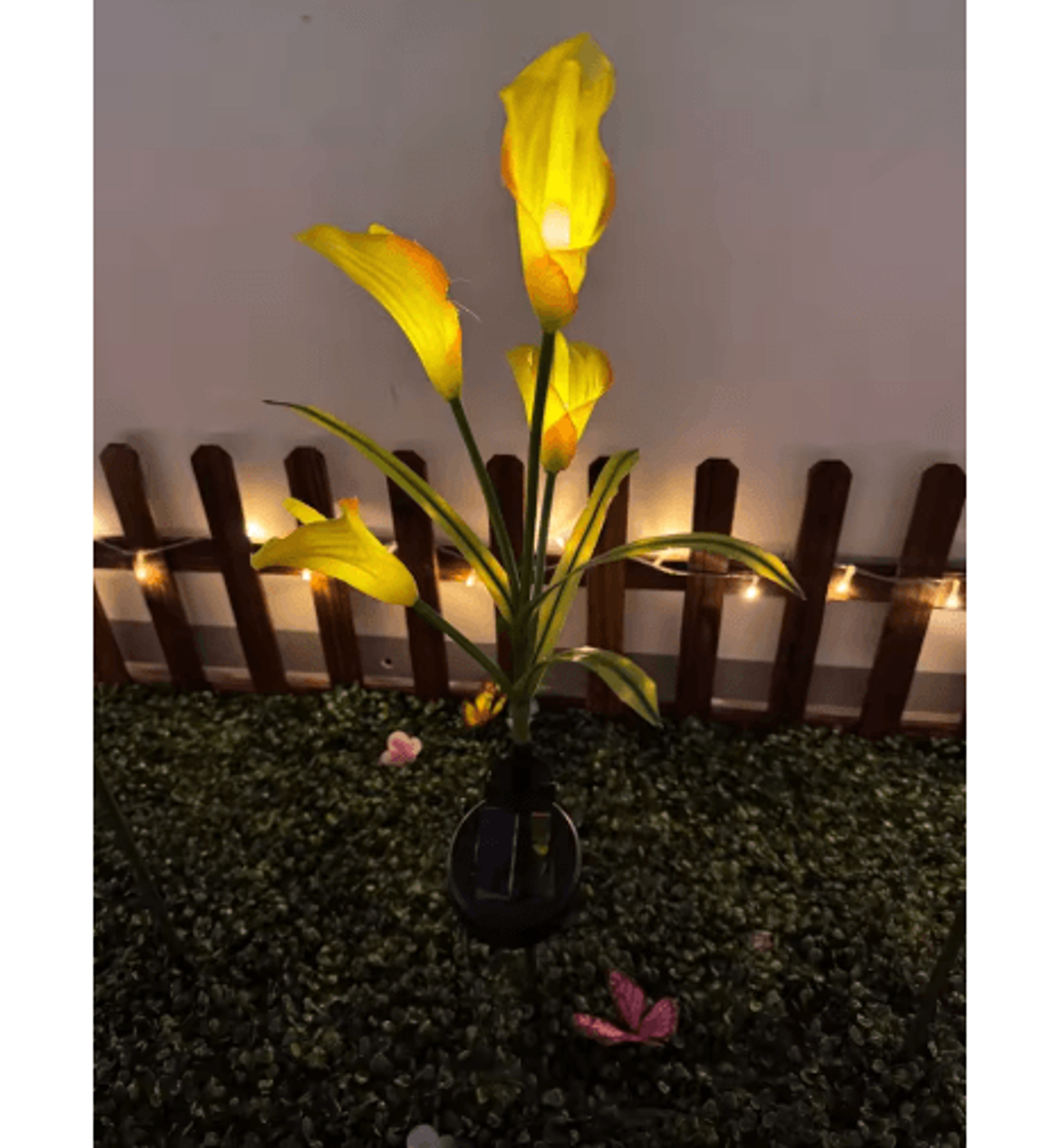 Solar Calla Lily Flower Garden Lights  Waterproof LED Outdoor Stake Decor 1