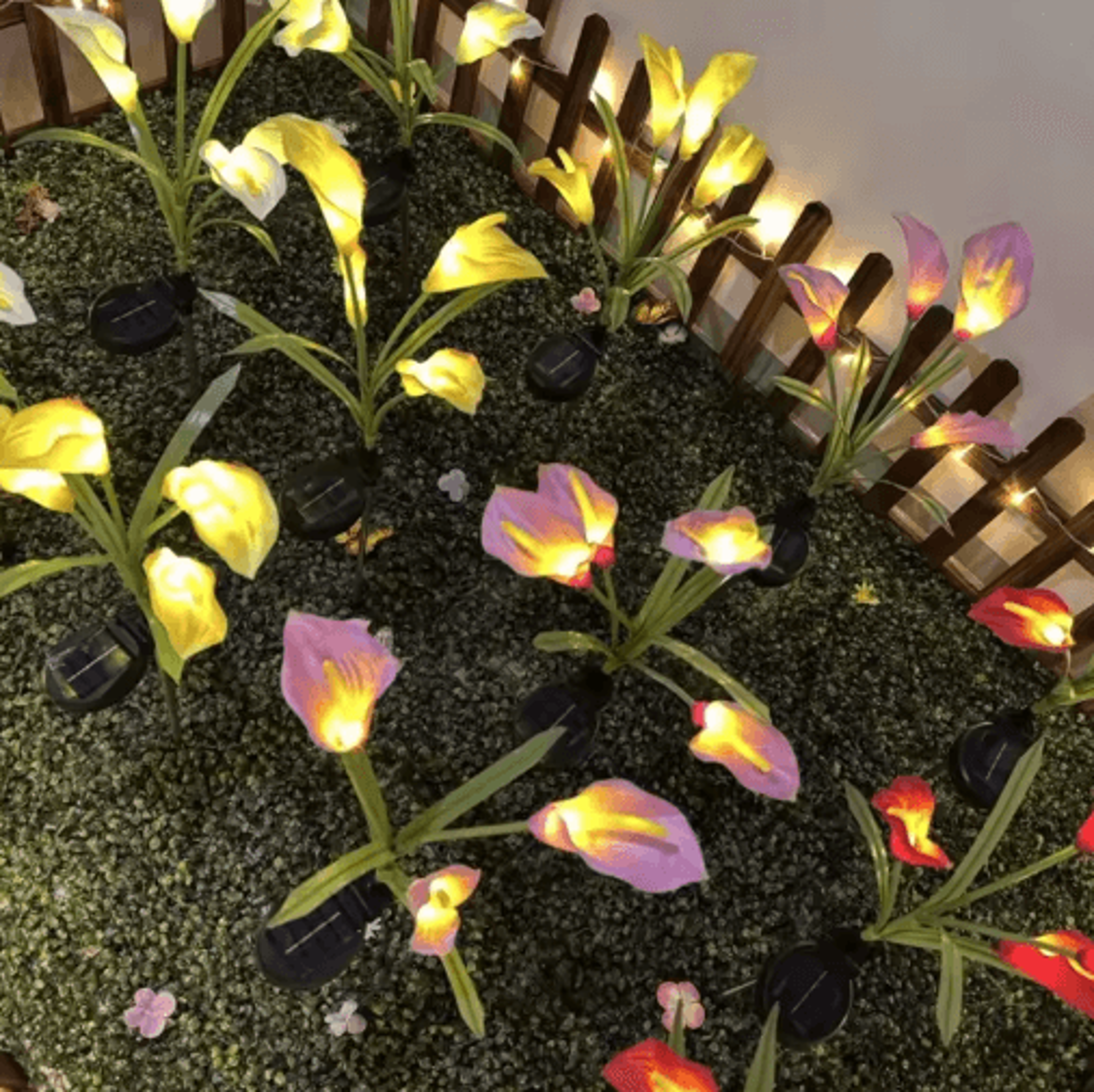 Solar Calla Lily Flower Garden Lights  Waterproof LED Outdoor Stake Decor 9