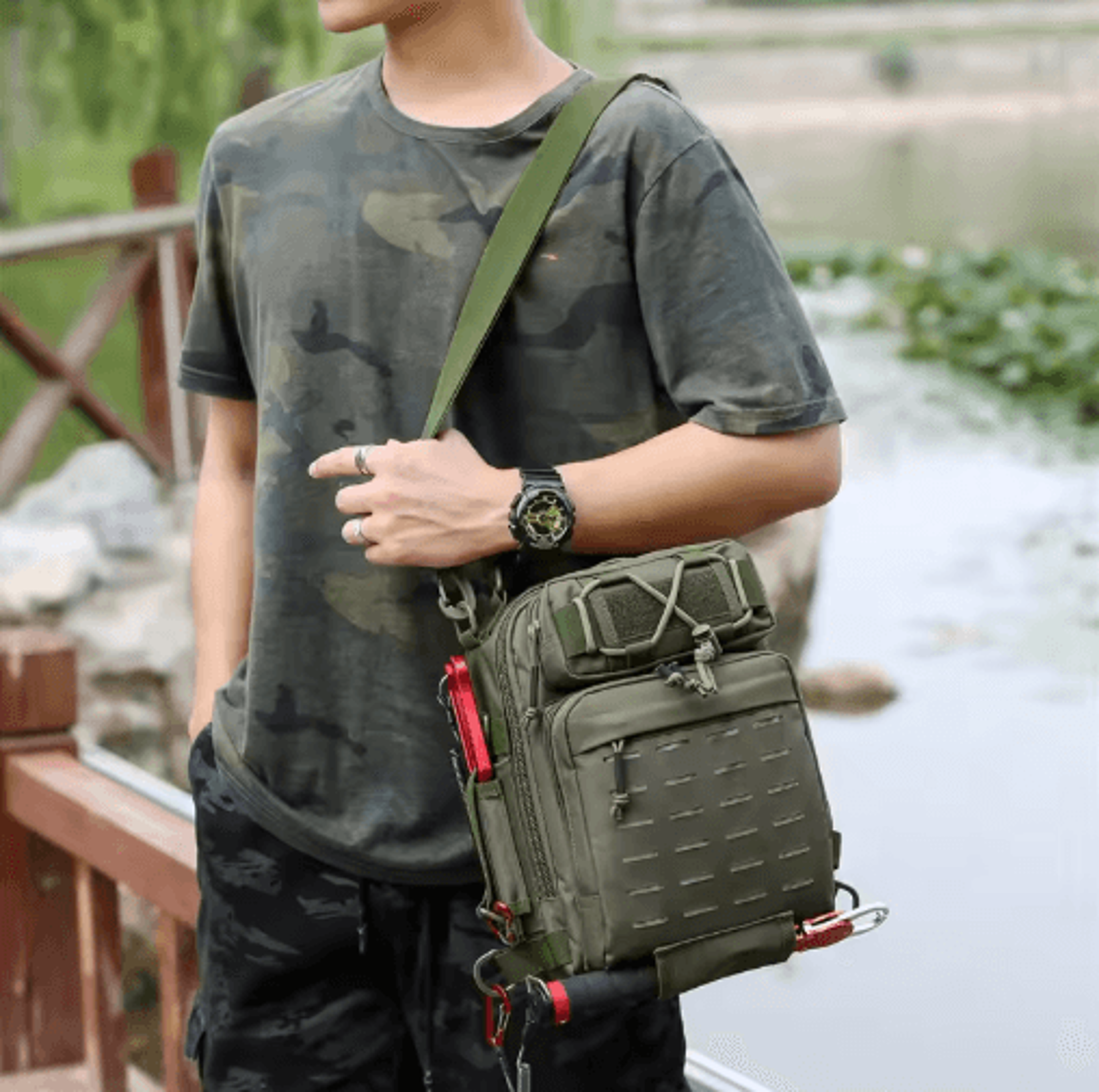 Oxford Tactical Chest Backpack Camouflage Outdoor Training Shoulder Bag 7