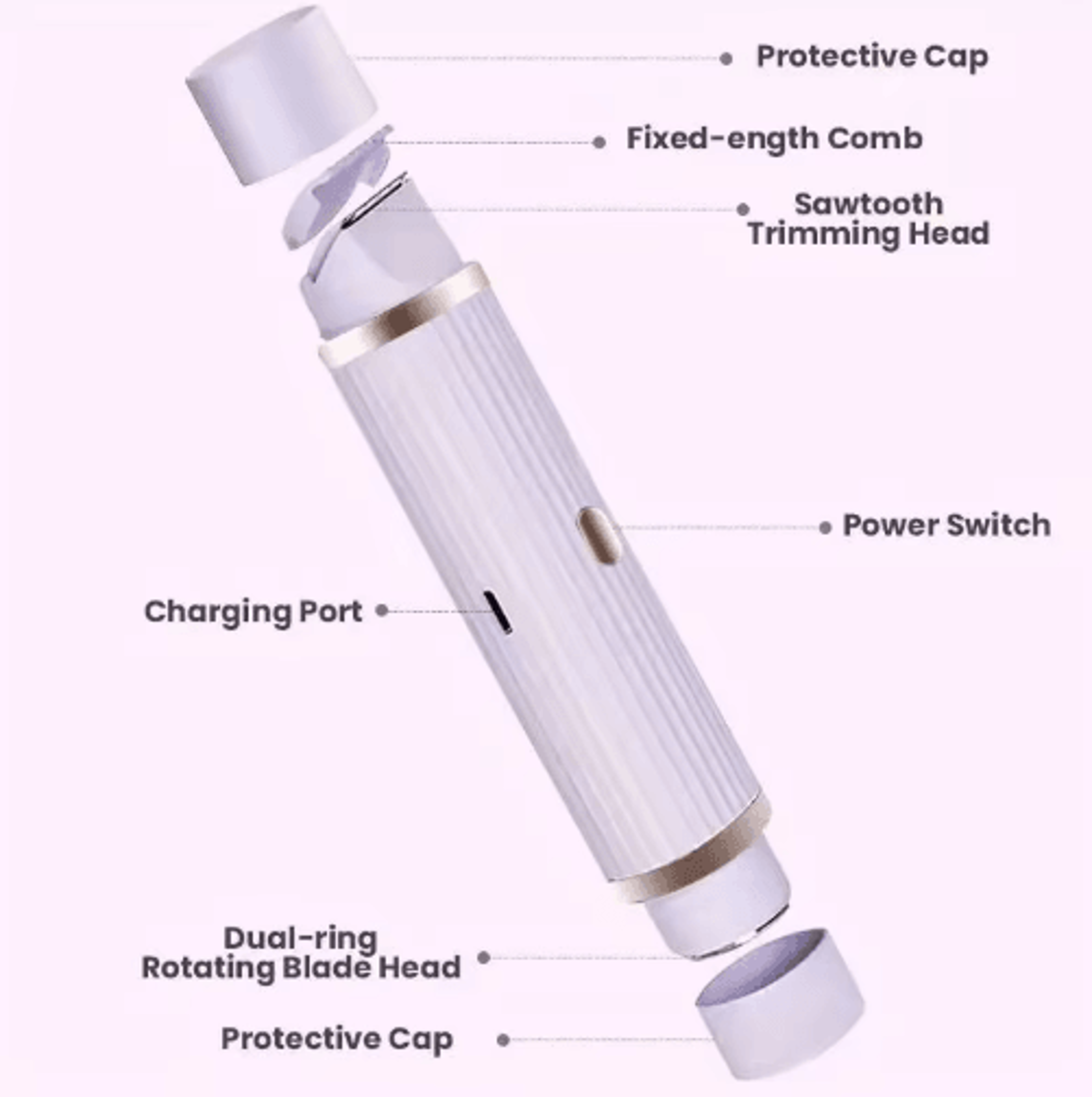 2in1 Womens Electric Shaver  Facial Hair Remover For Smooth Skin 5