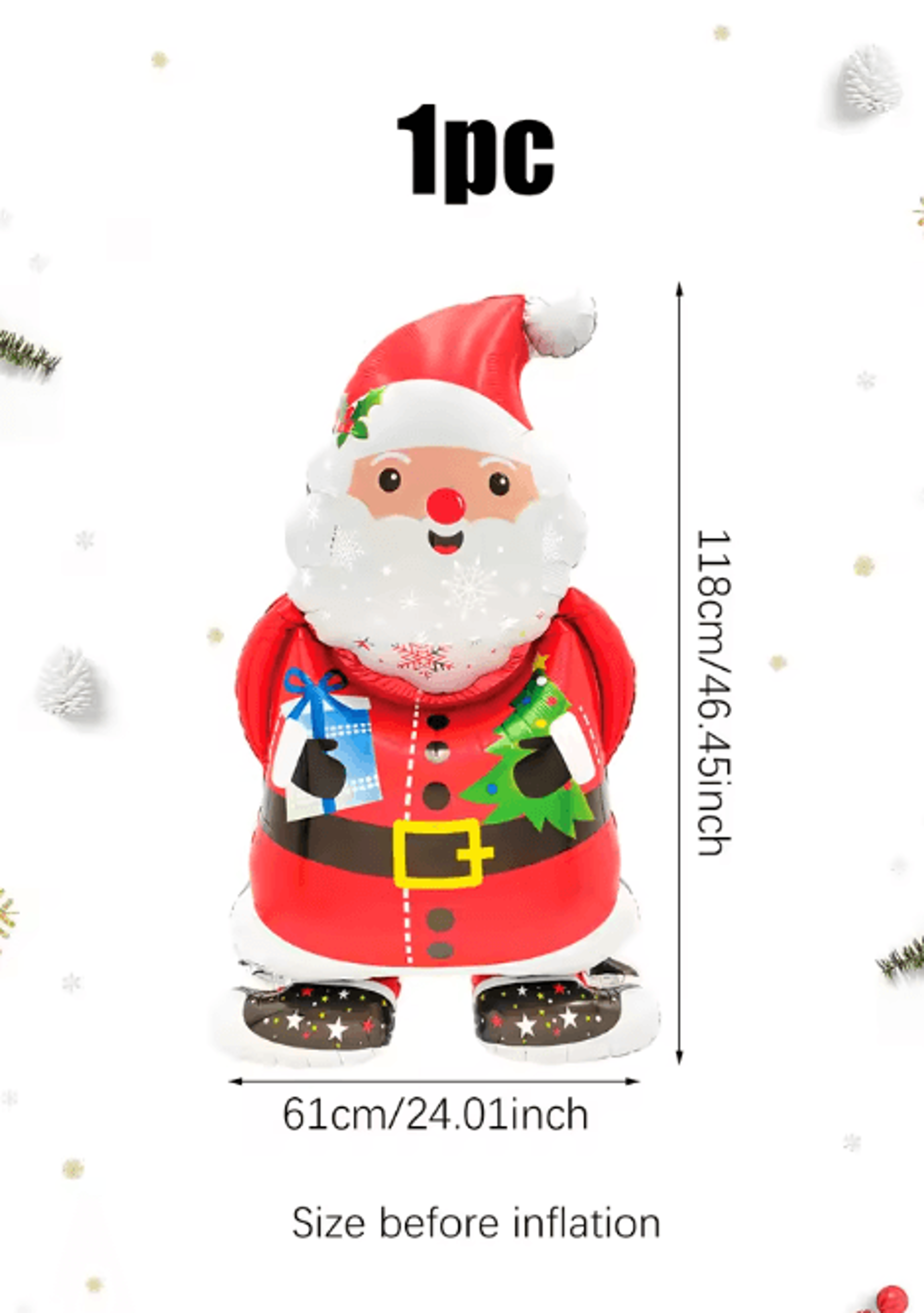 Festive Santa Claus Foil Balloon  Christmas Party  Holiday Decoration 1
