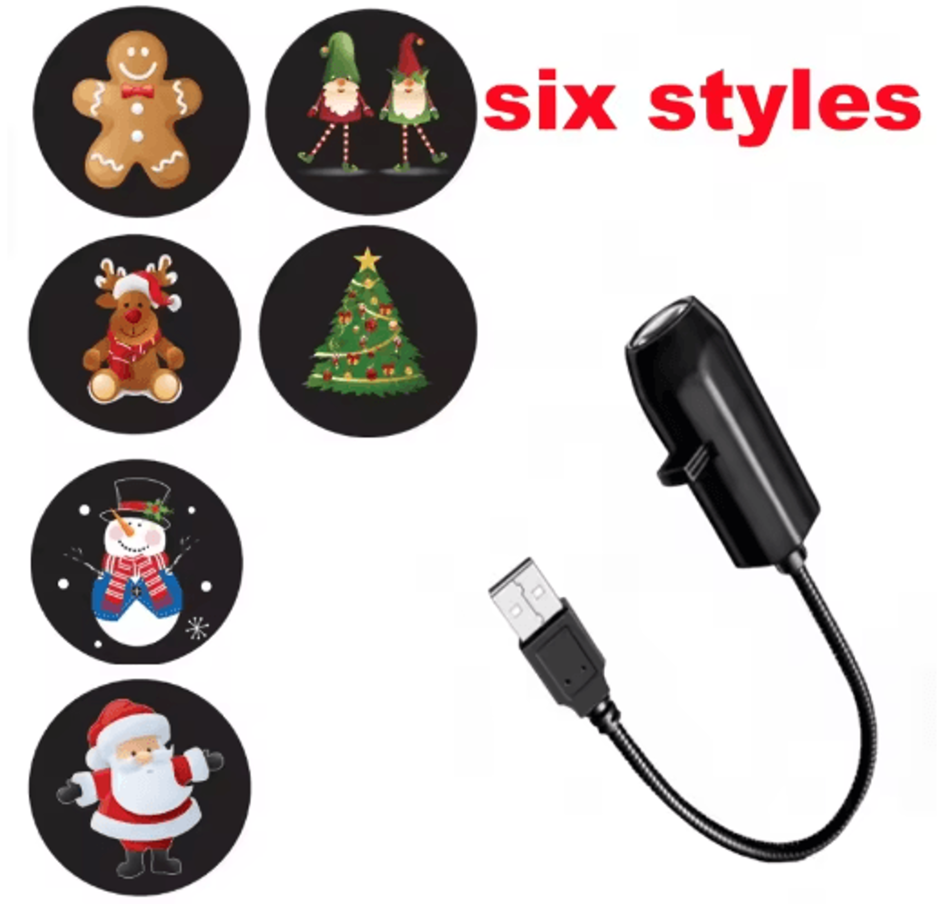 USB Christmas Projector Light  Santa  Elk LED Pattern Night Lamp 2
