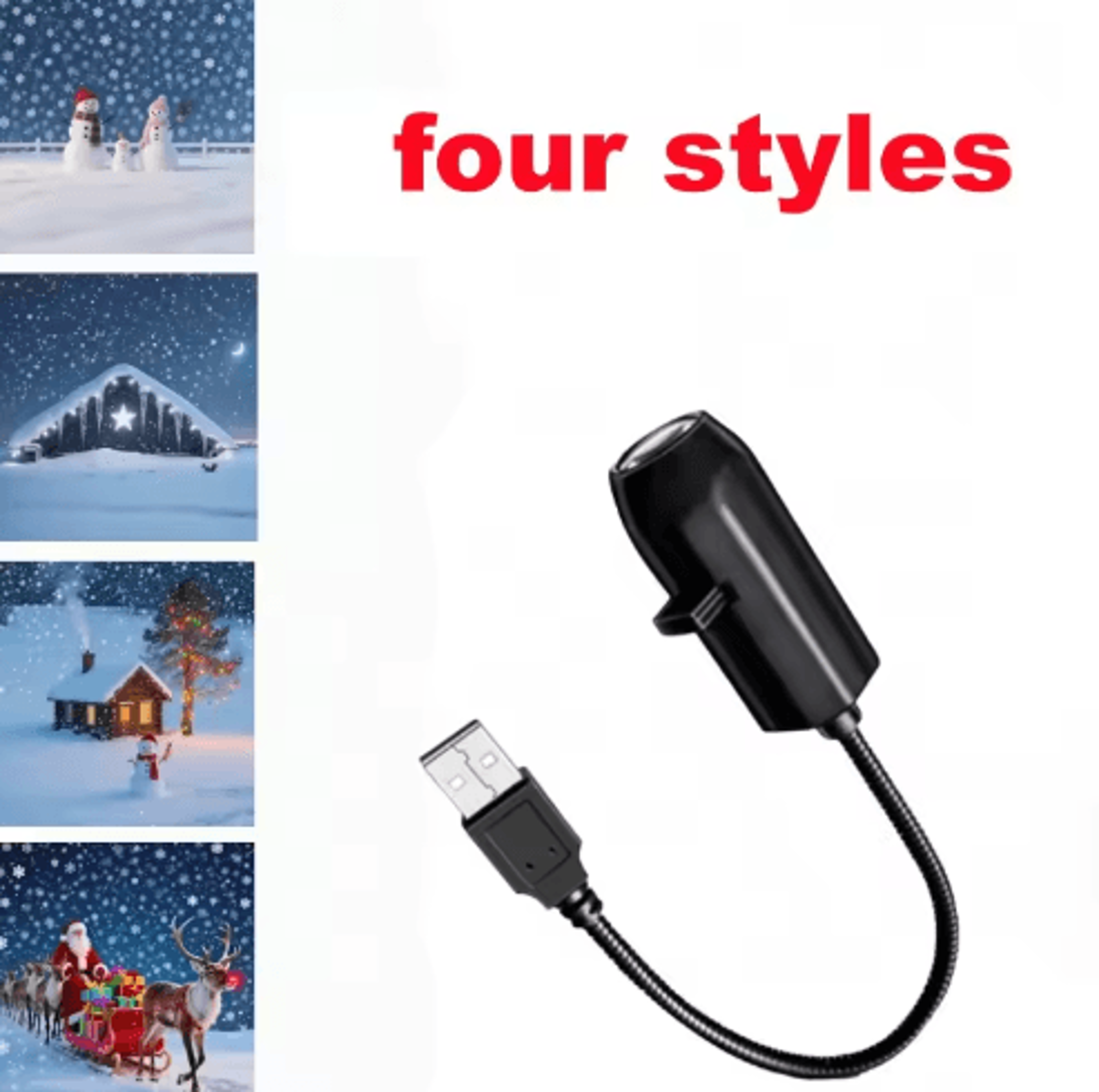USB Christmas Projector Light  Santa  Elk LED Pattern Night Lamp 3