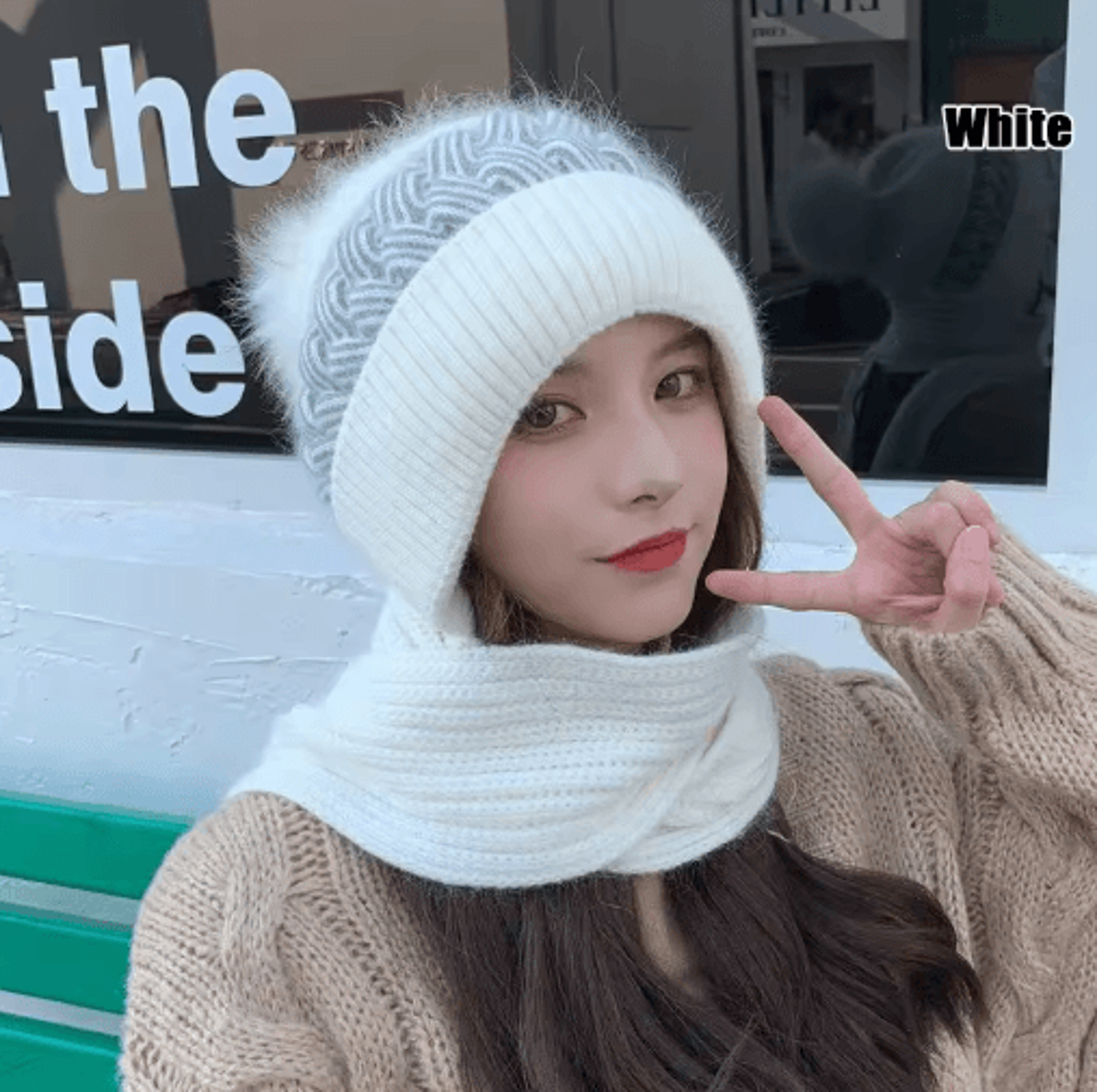 CozyShield Knitted Scarf Beanie  Womens Winter Ear Protection Beanie Hat  Neck Warmer 5