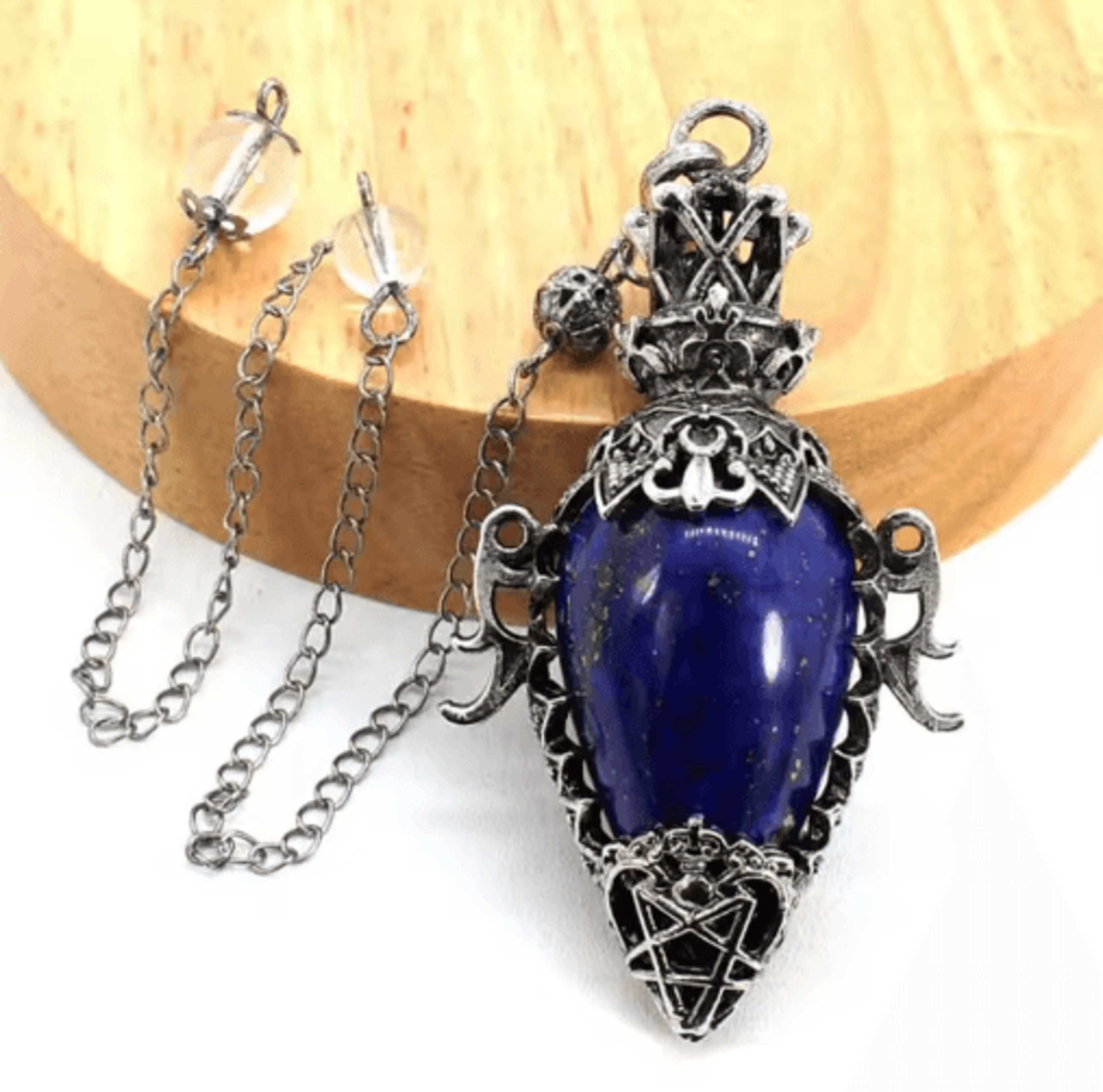 MysticDrop Crystal Pendulum Necklace  Natural Dowsing Pendulum Water Drop Stone 3