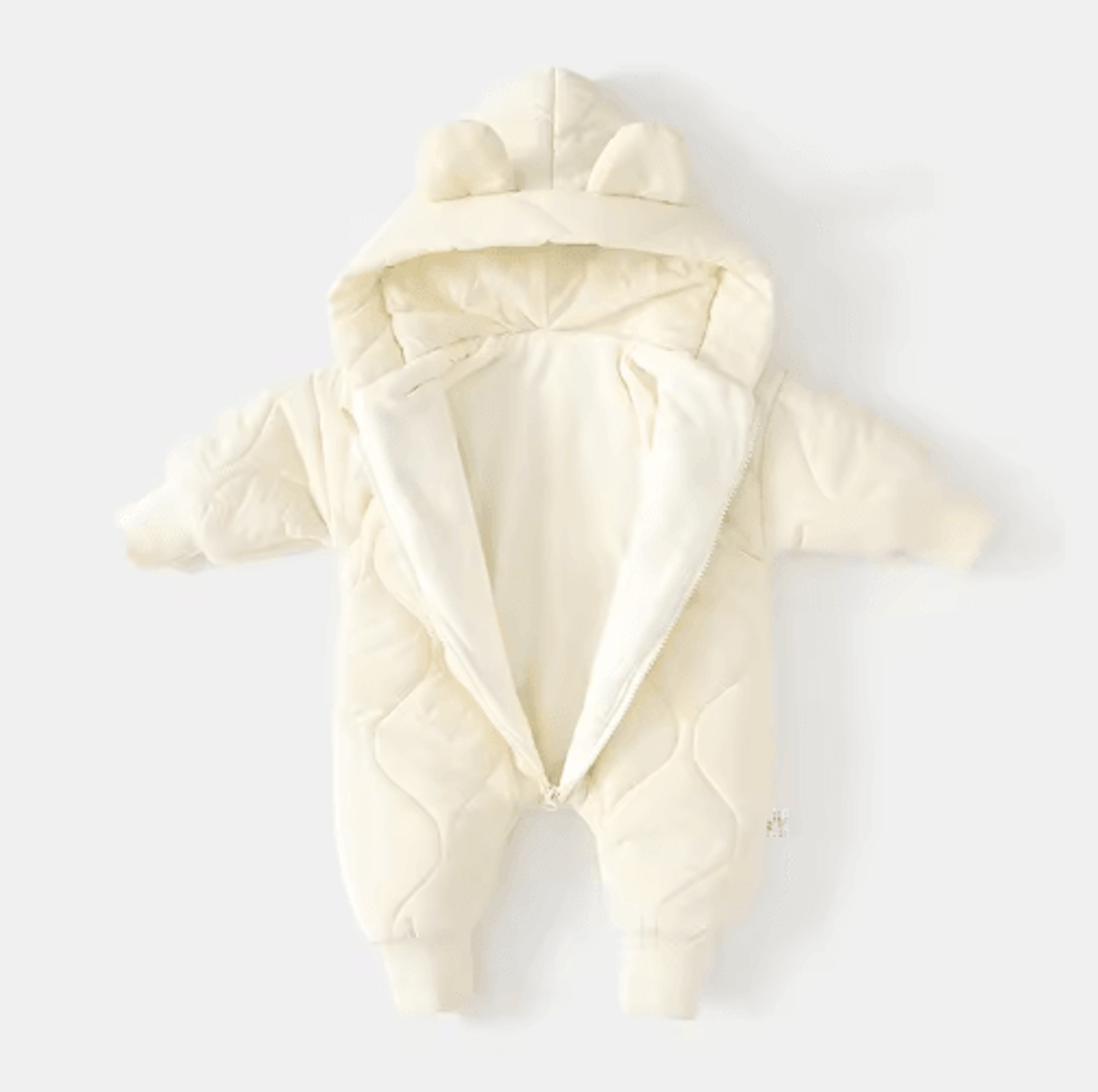 Fur Lined Bear Baby Snowsuit  Warm Winter Romper For Infants  Toddlers 6