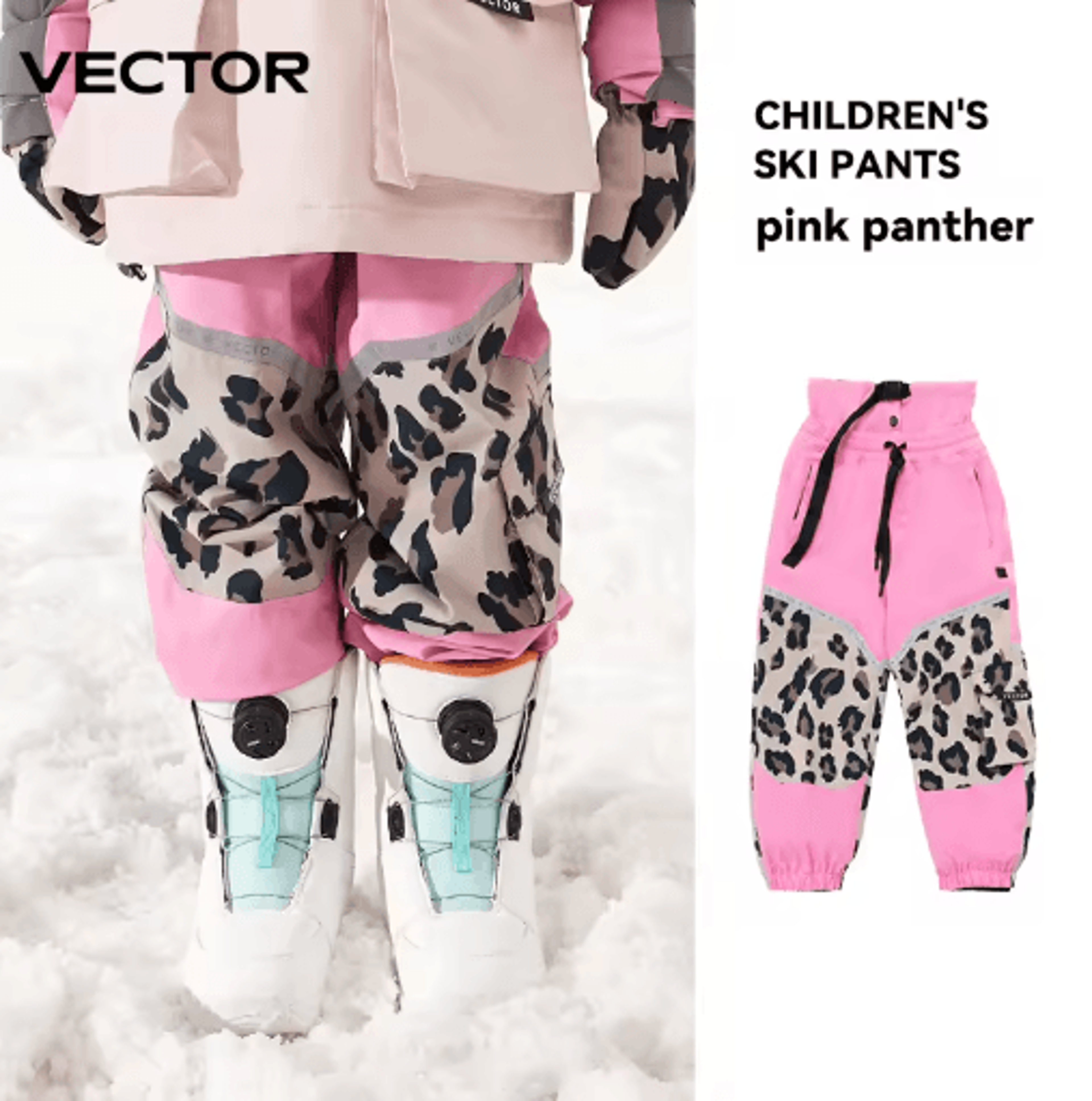 VECTOR Kids Ski Pants Waterproof Windproof Snowboard Trousers For Children 4