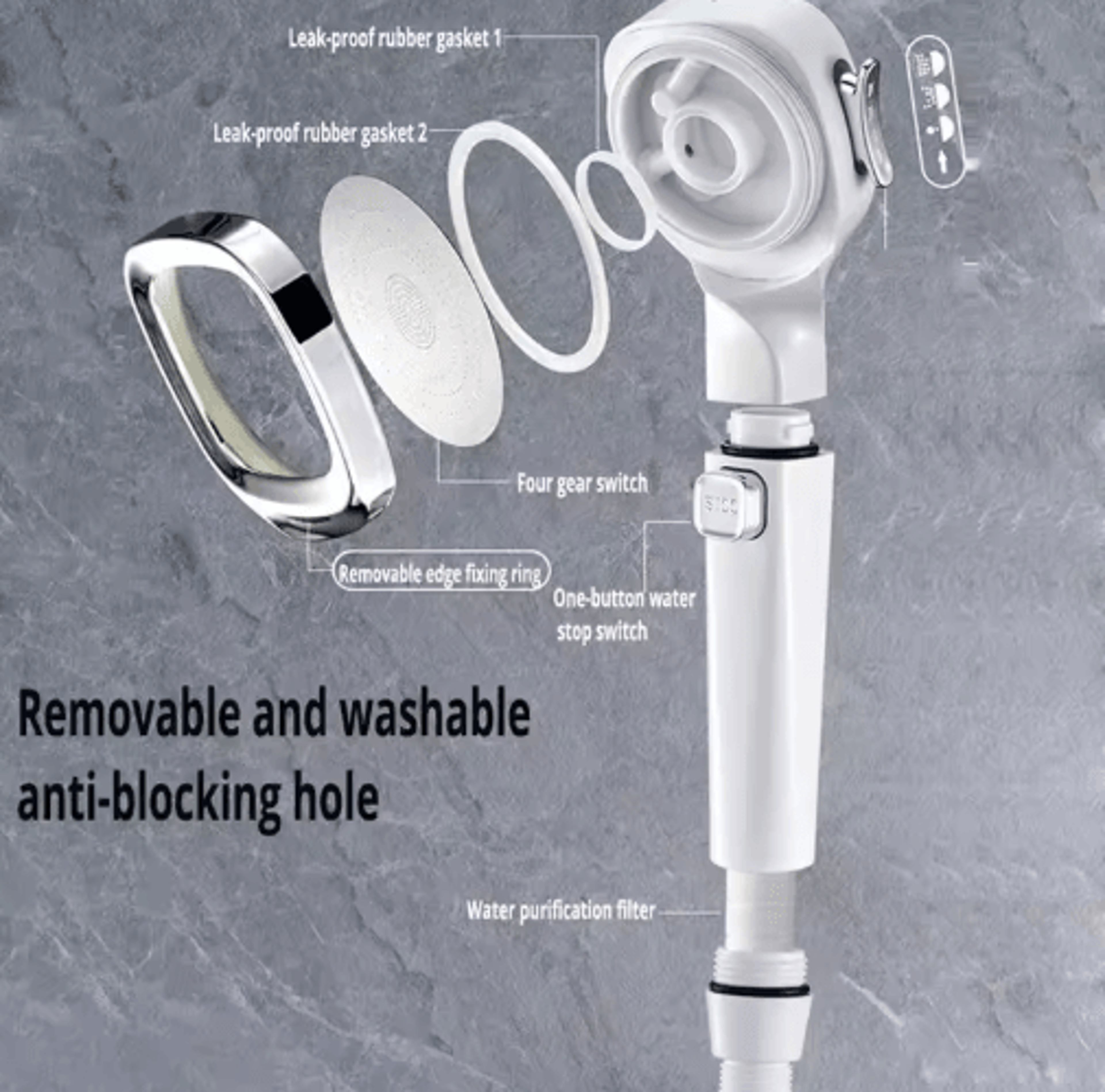 High Pressure Rain Shower Head  Boosted Water Flow Bathroom Upgrade 8