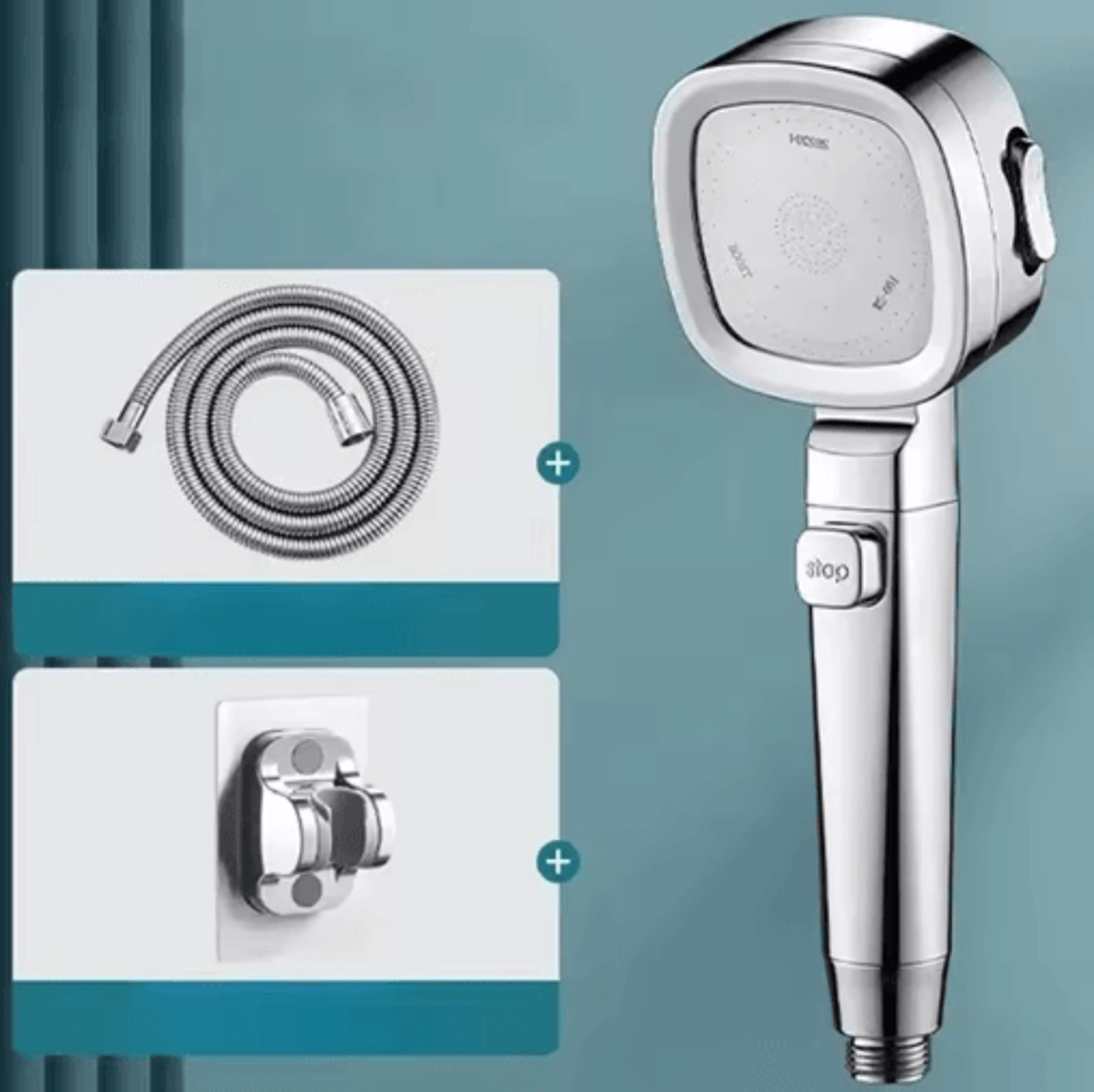 High Pressure 3Mode Shower Head With Water Saving  OneTouch Control 1
