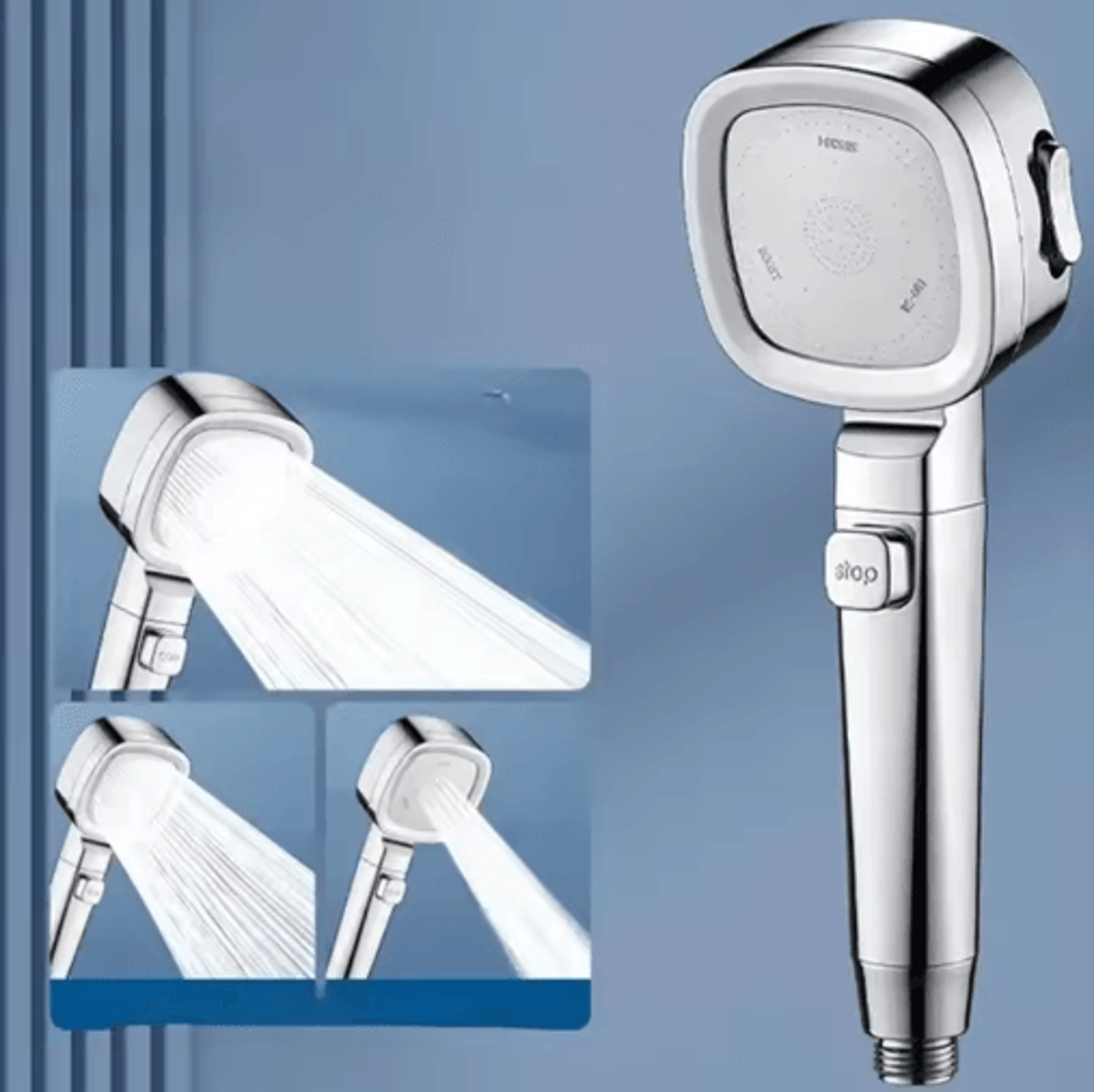 High Pressure 3Mode Shower Head With Water Saving  OneTouch Control 5