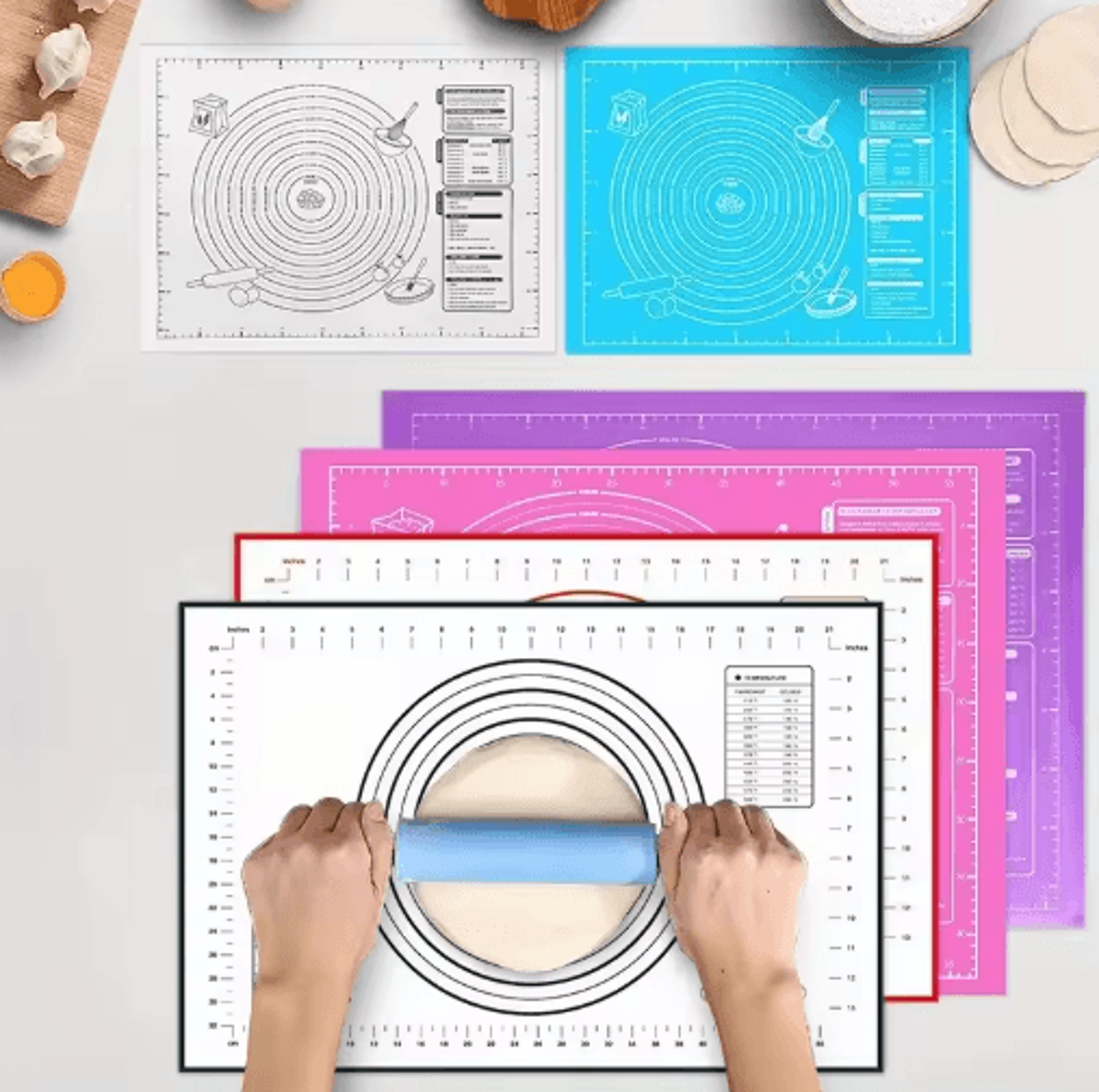 NonStick Silicone Baking Mat With Measurement Guide For Easy Dough Rolling 8