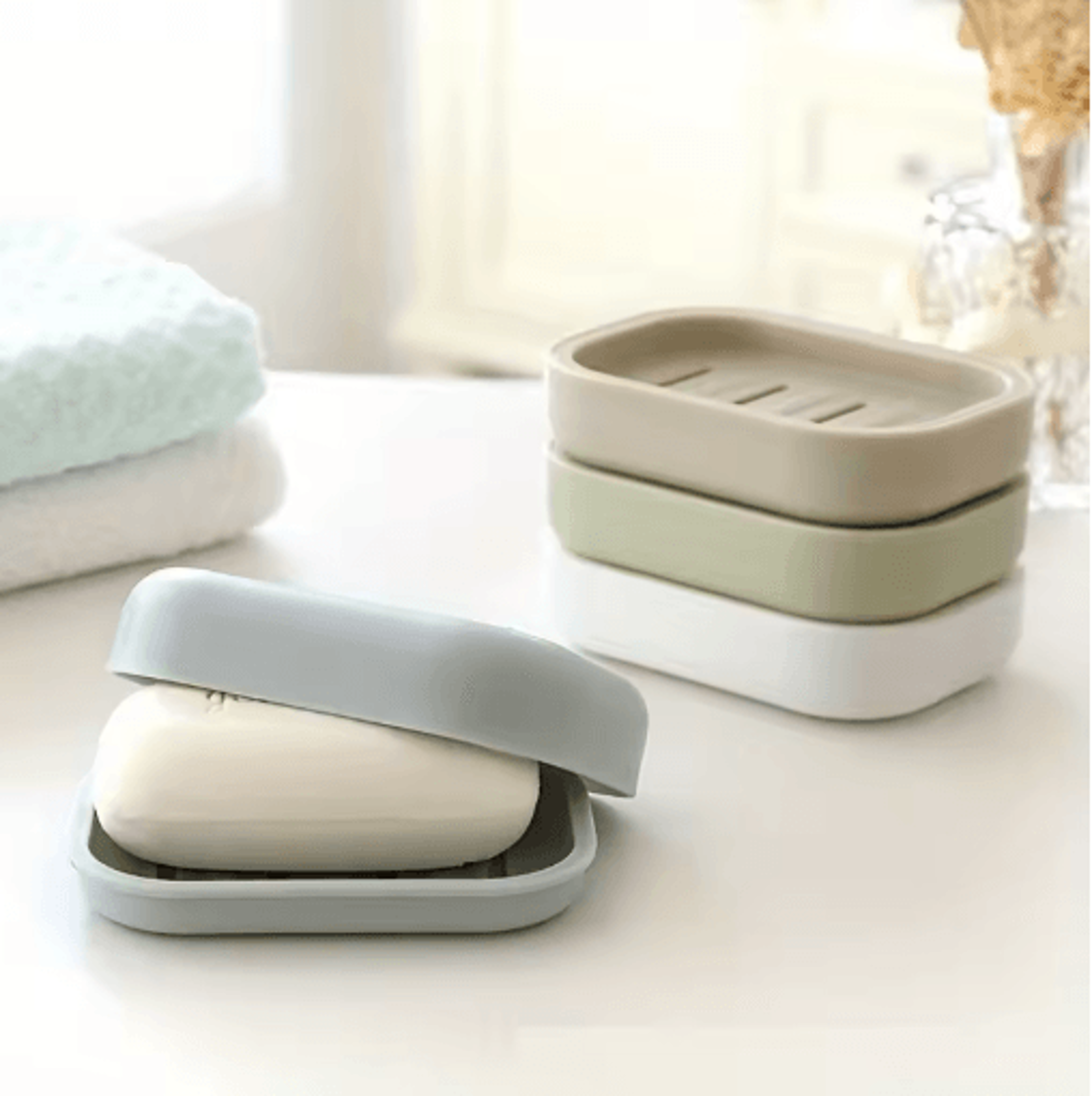 Double Layer Travel Soap Box With Drain Tray For Clean  Dry Storage 5