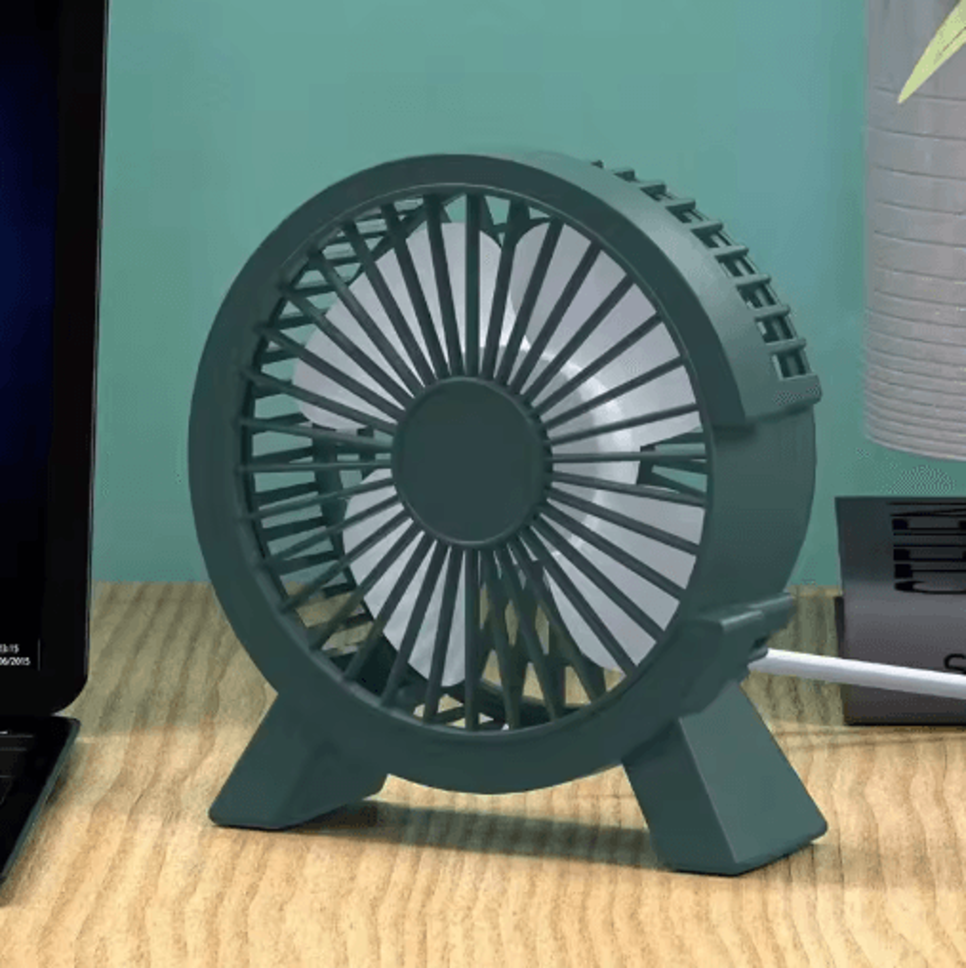 UltraQuiet Desk Fan  Compact PlugIn Bedside  Office Cooling Fan 2