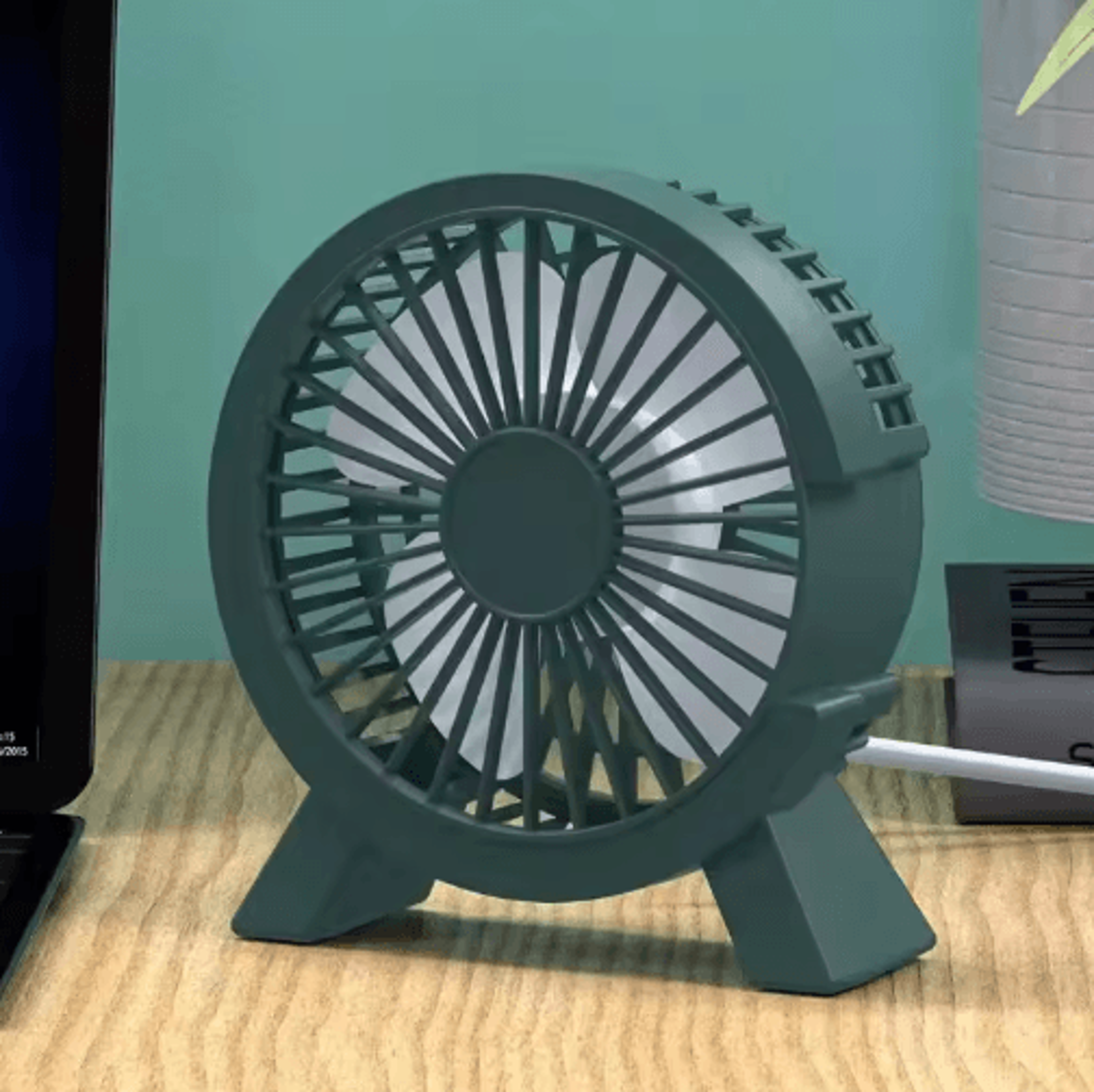 UltraQuiet Desk Fan  Compact PlugIn Bedside  Office Cooling Fan 4
