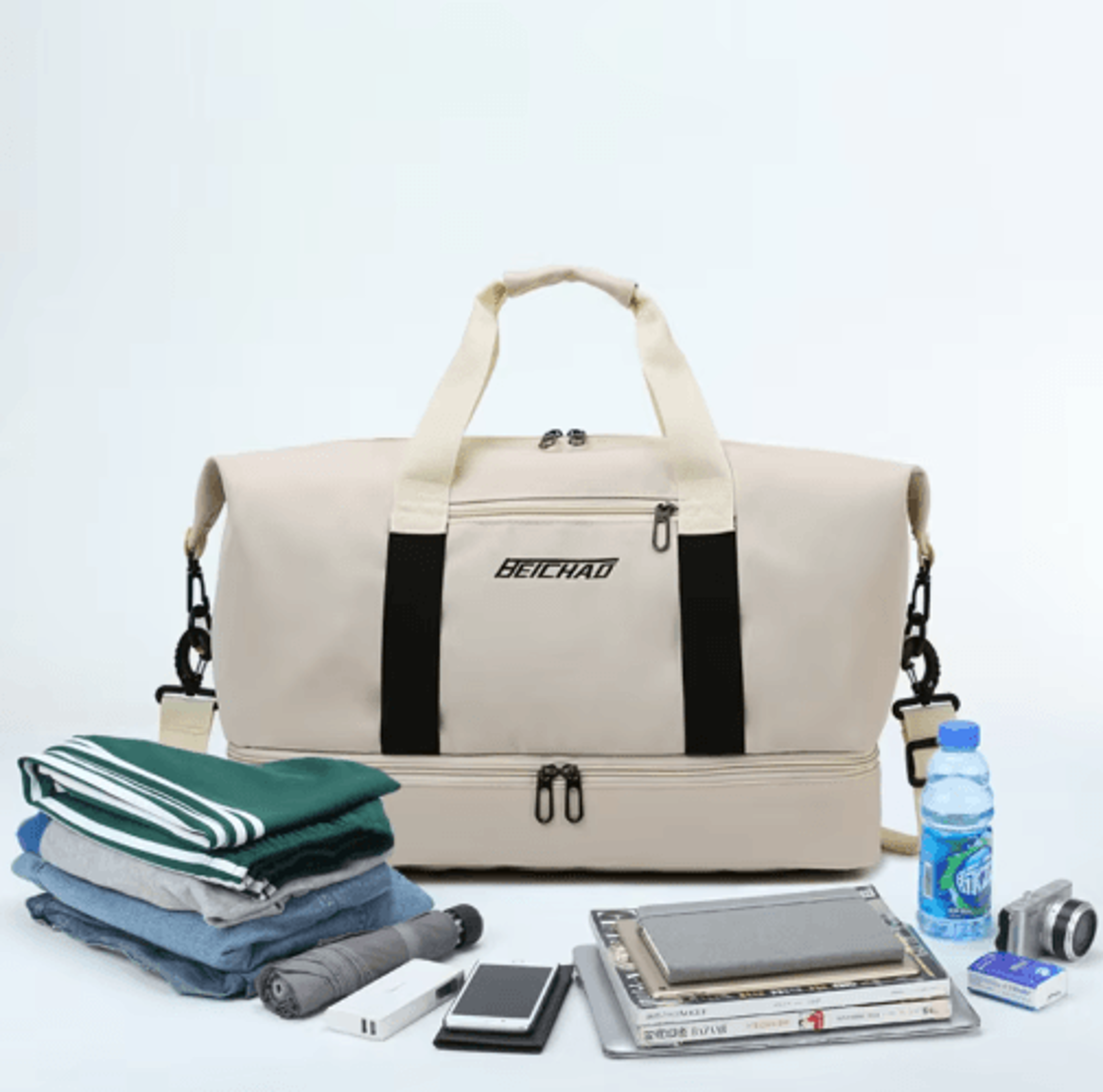 Expandable Travel Duffle Bag  Large Capacity Womens Gym  Overnight Shoulder Bag 8