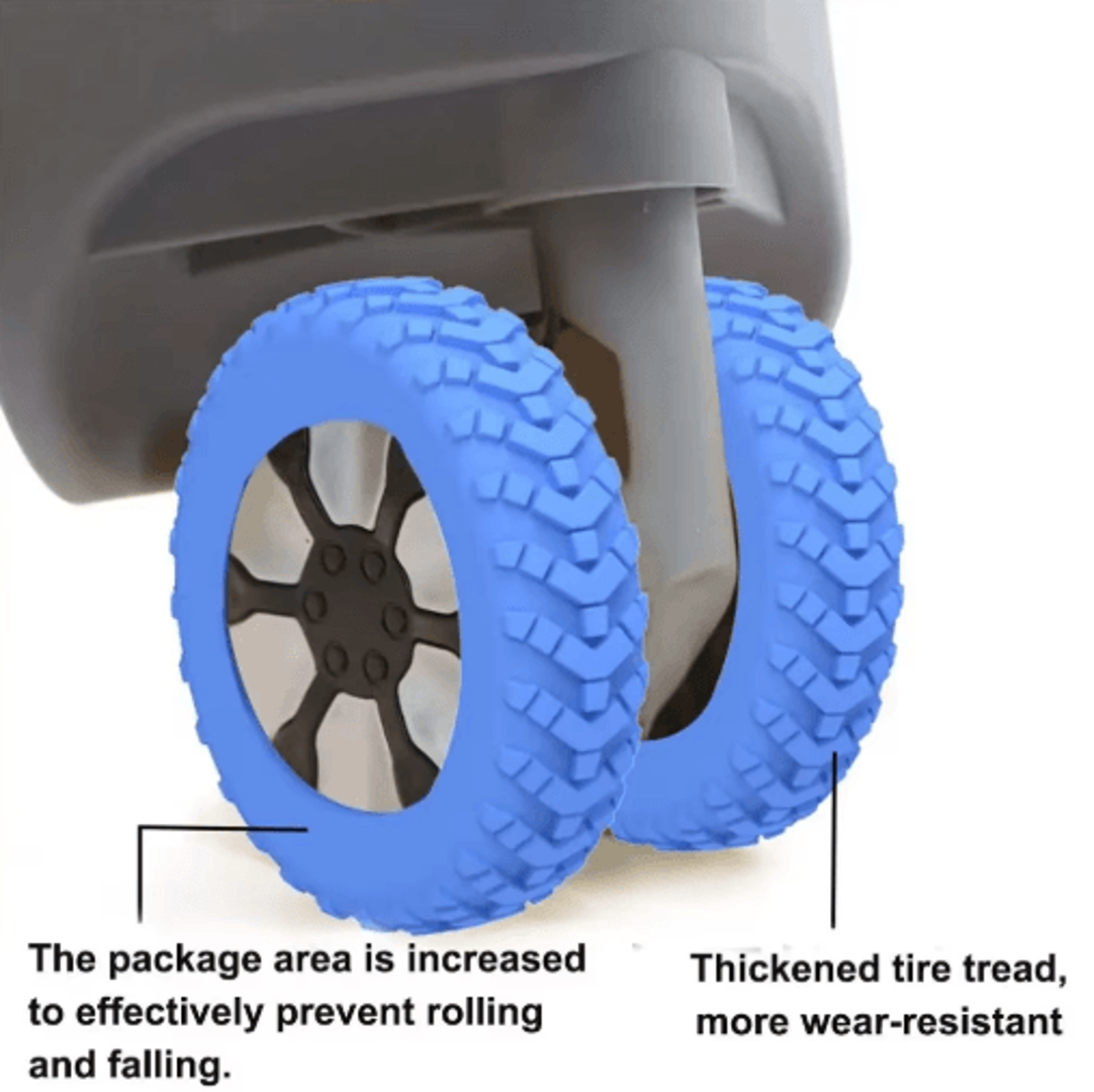 8 Piece Silicone Luggage Wheel Covers Noise Reducing Suitcase Caster Protectors For Smooth Travel 8