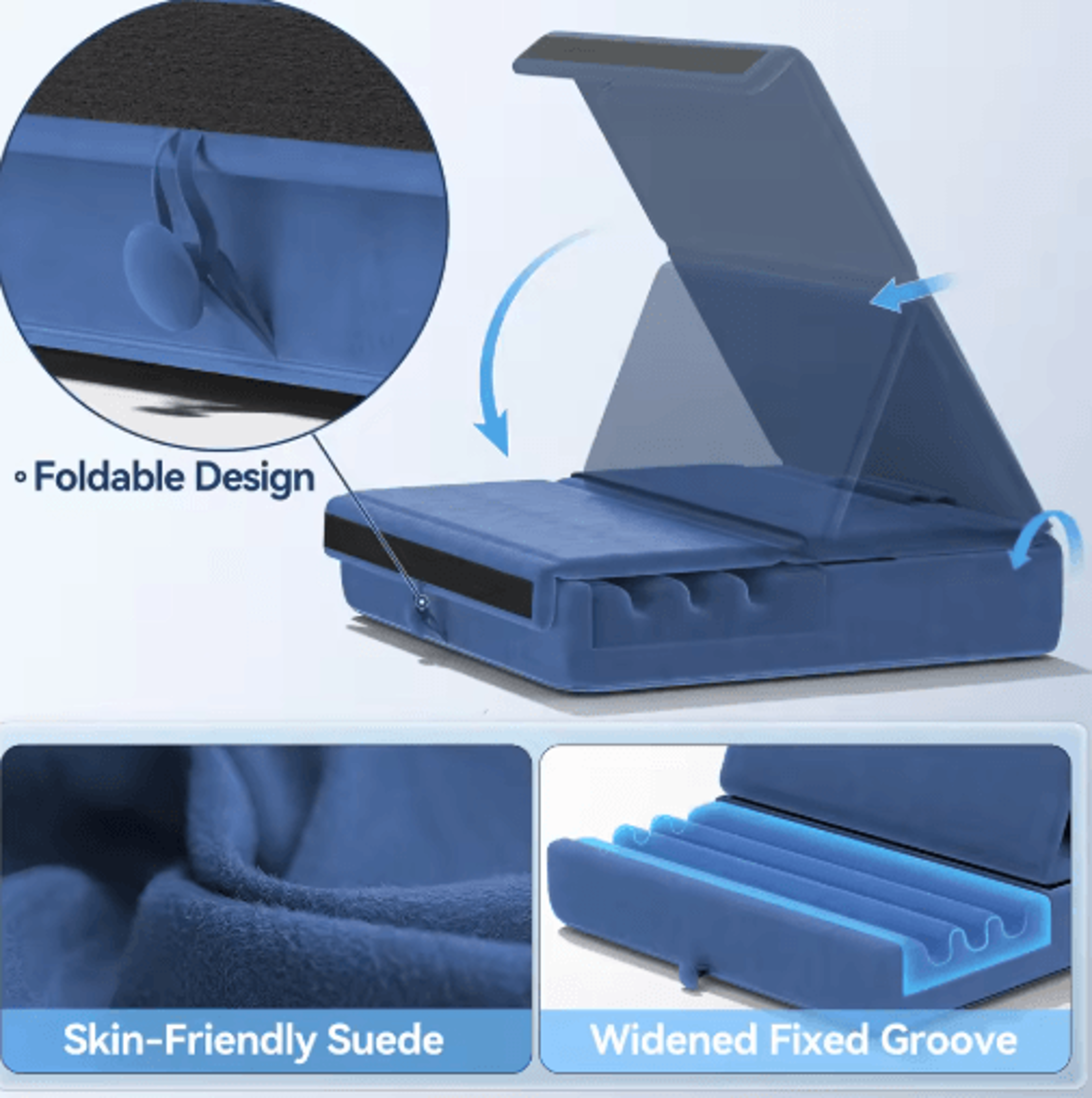 KDD FlexComfort Tablet Pillow Stand  Adjustable IPad Stand For Bed With Pocket  Stylus Holder 6