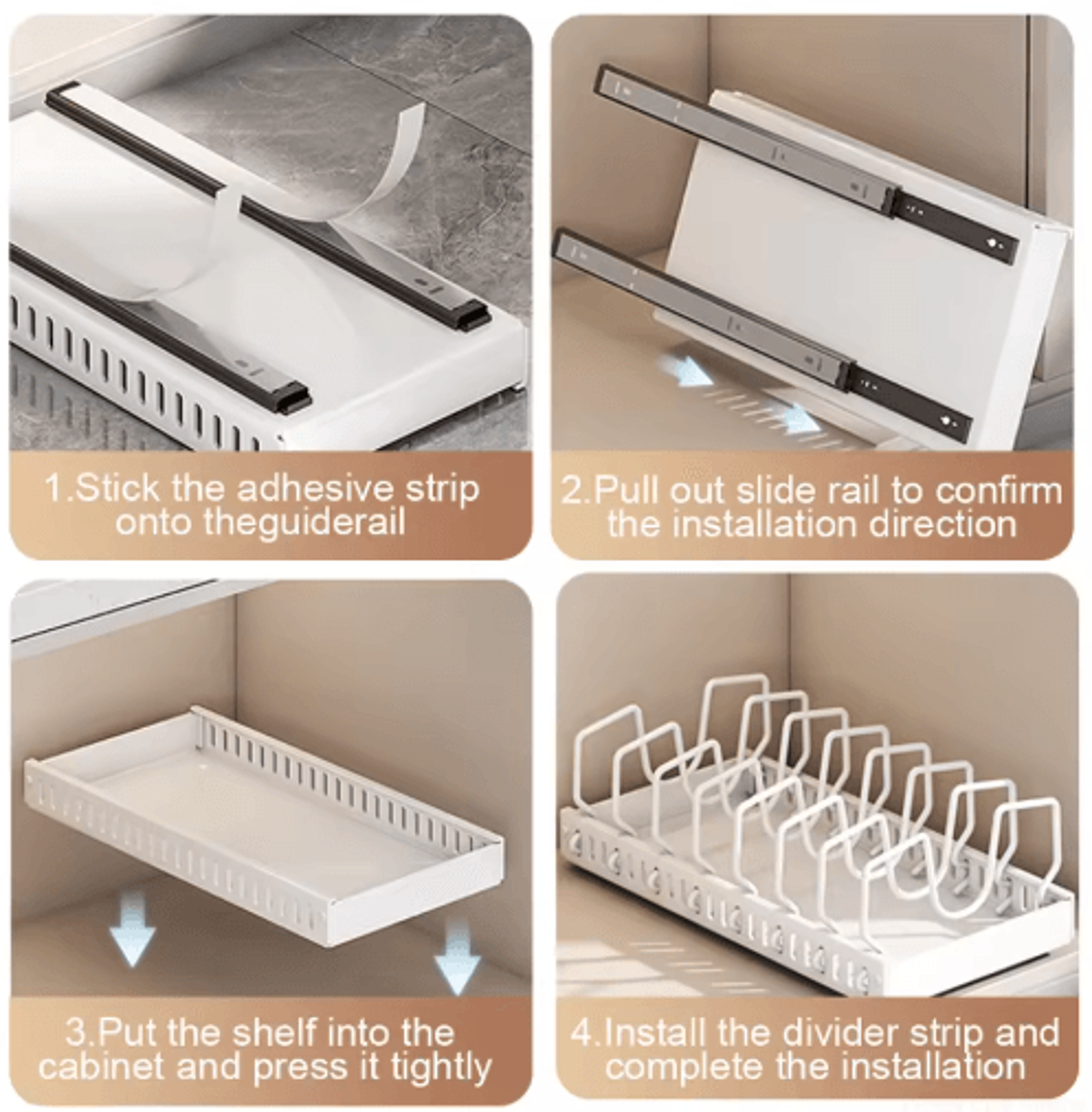 PullOut Pots  Pans Organizer Drawer With Dividers Space Saving Pot Lid Organizer For Cabinets 7