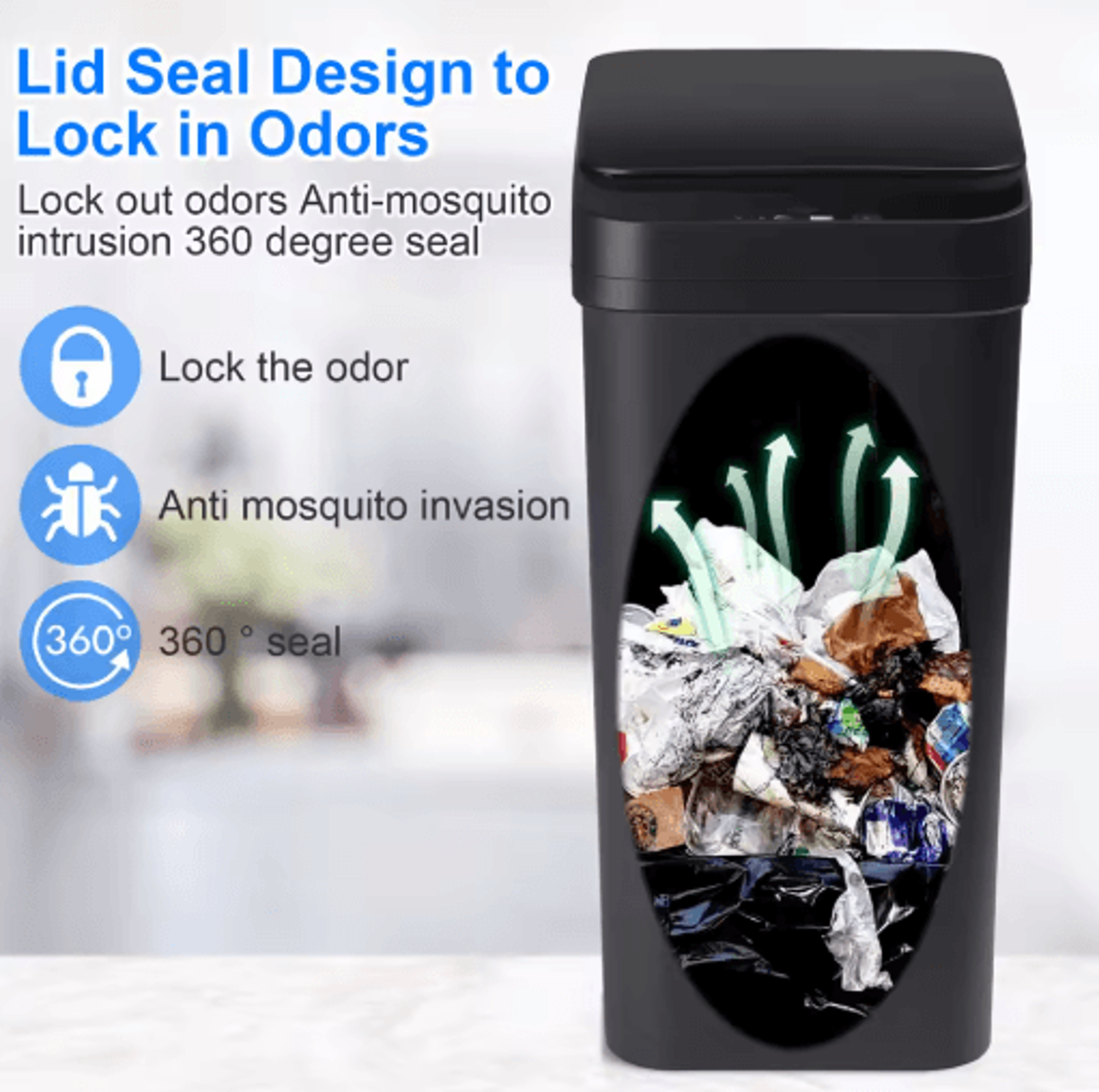 2 Pack 12L Automatic Trash Can Slim Touchless Trash Can With Motion Sensor Lid 3