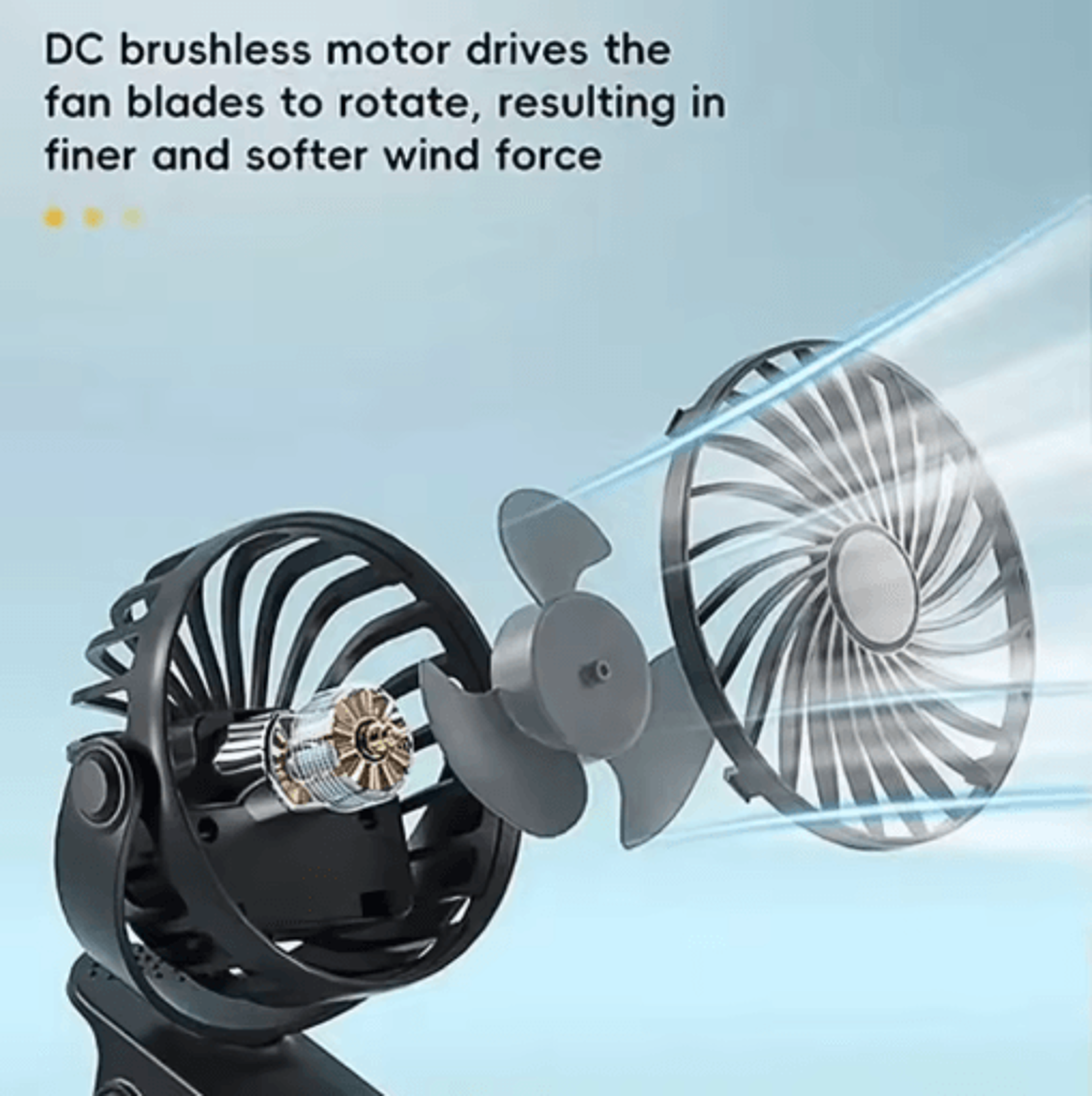 360 Rotating Mini Clip Fan With Night Light Rechargeable Clip On Desk Fan For Portable Cooling 4