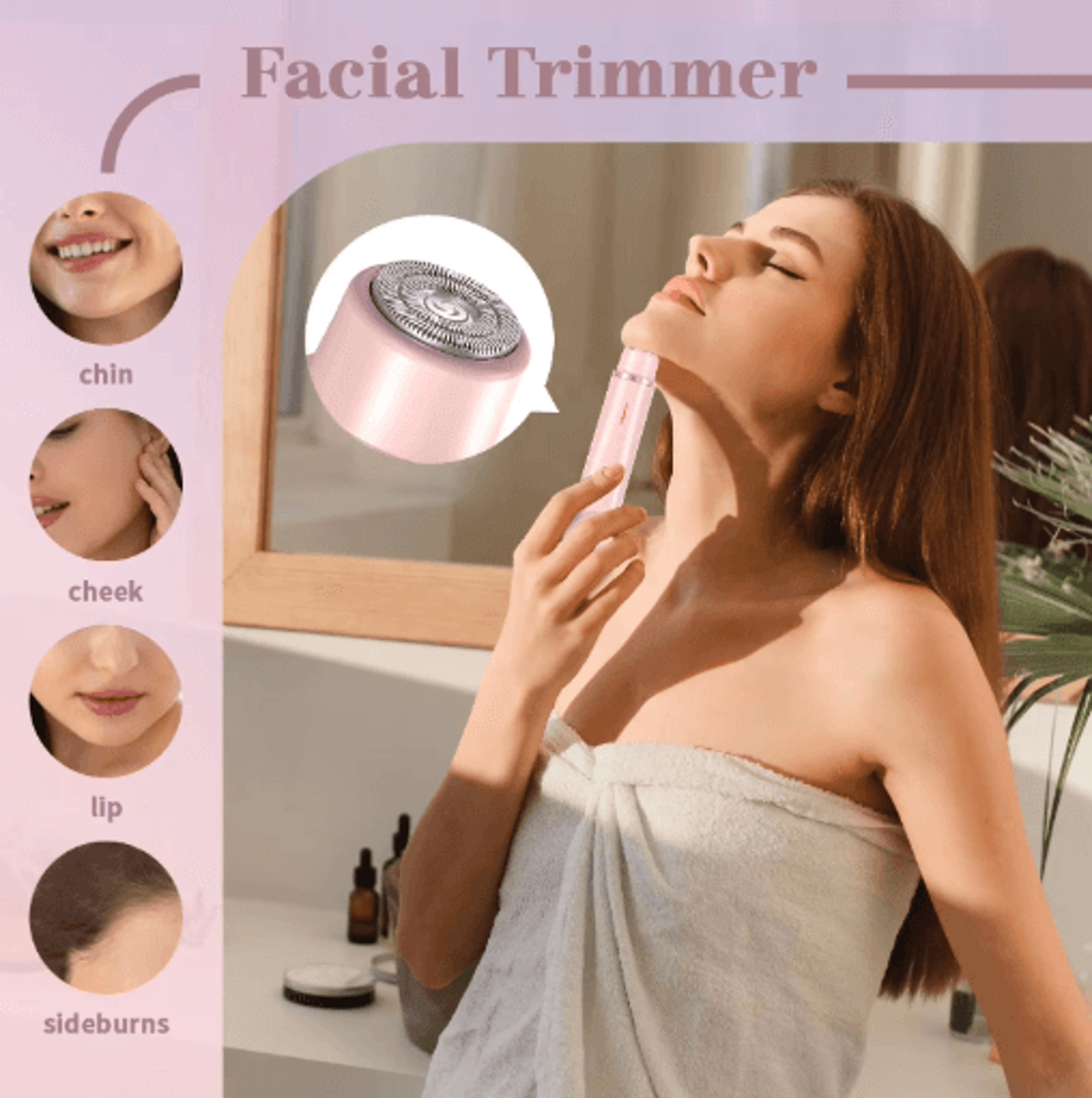 Mini Waterproof Rechargeable Womens Electric Shaver Dual Head Bikini Trimmer  Body Hair Remover 5