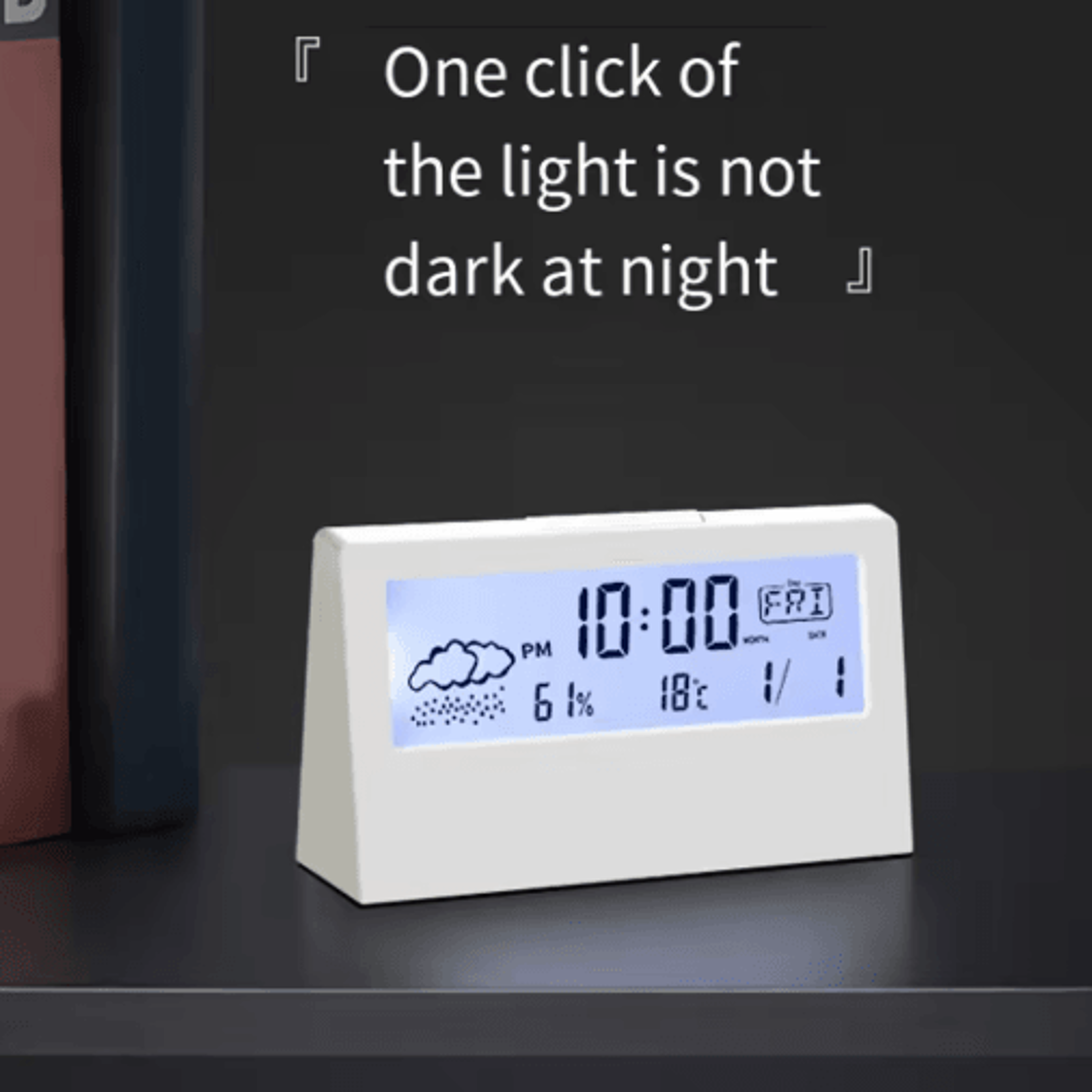 Digital ThermoHygrometer Alarm Clock With Weather Display For Desktop Decor 4