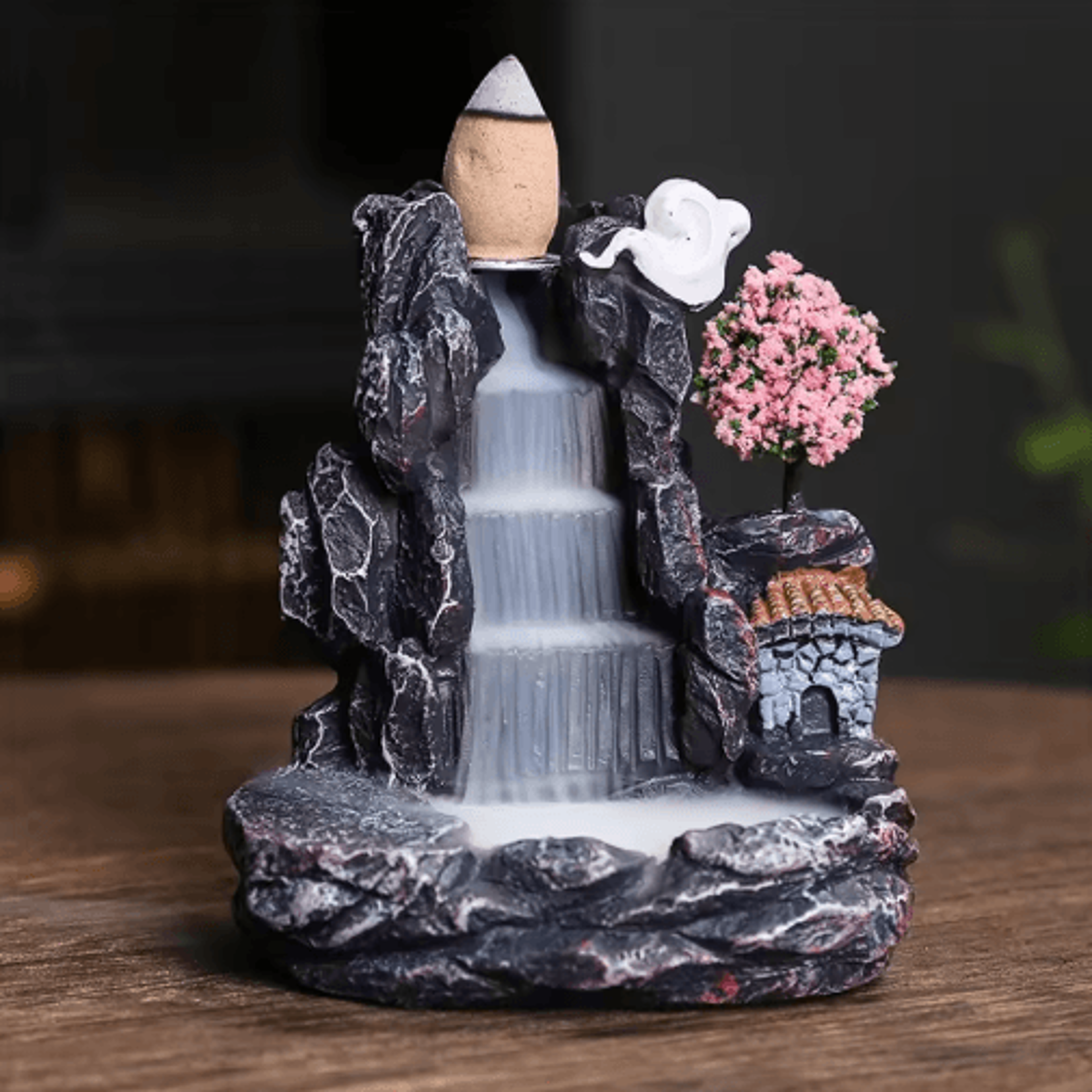 Backflow Incense Burner Waterfall  Aromatherapy Holder With Incense Cones Set 6