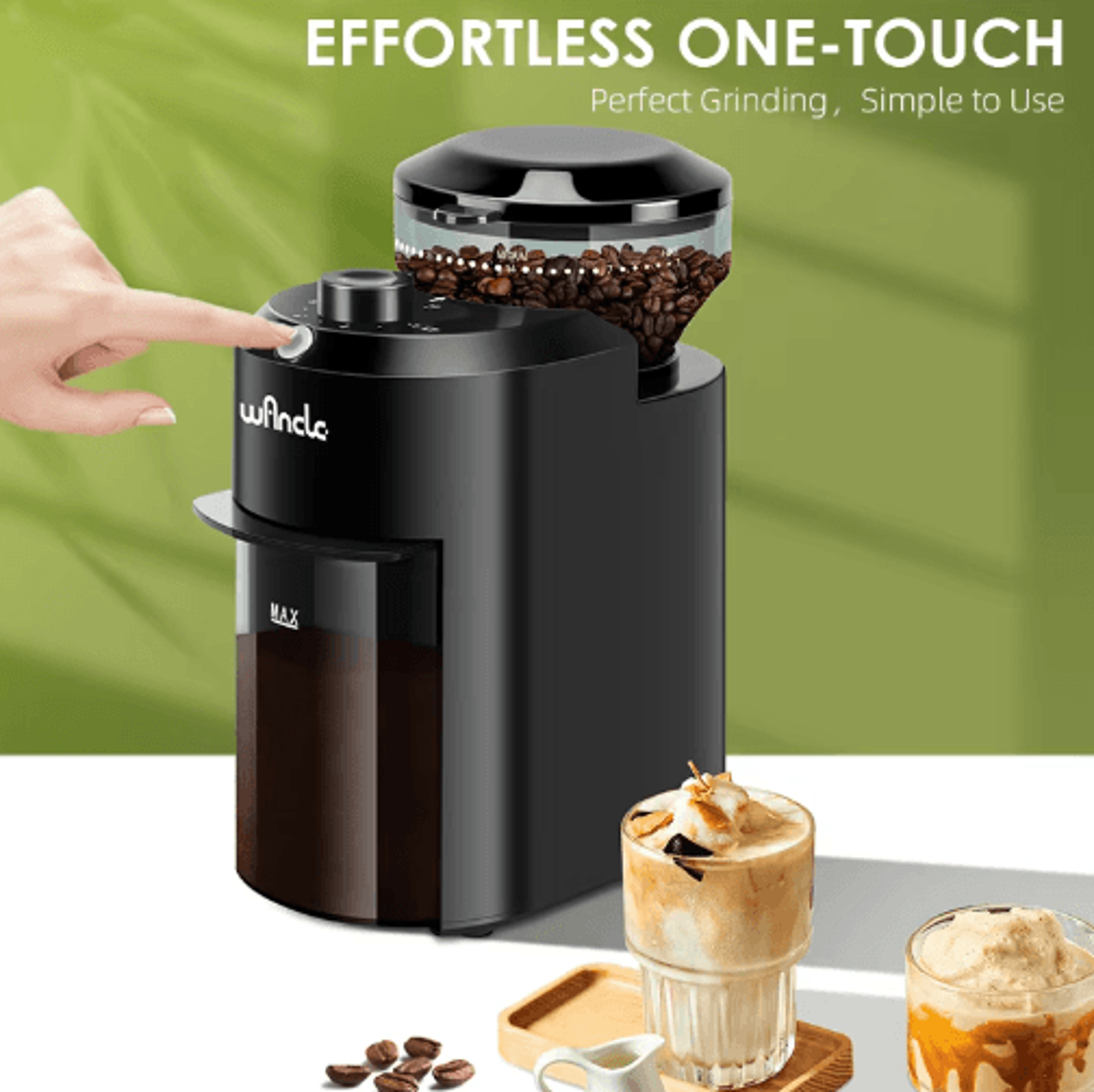 Wancle Conical Burr Coffee Grinder  28 Grind Settings Electric Precision Mill 3