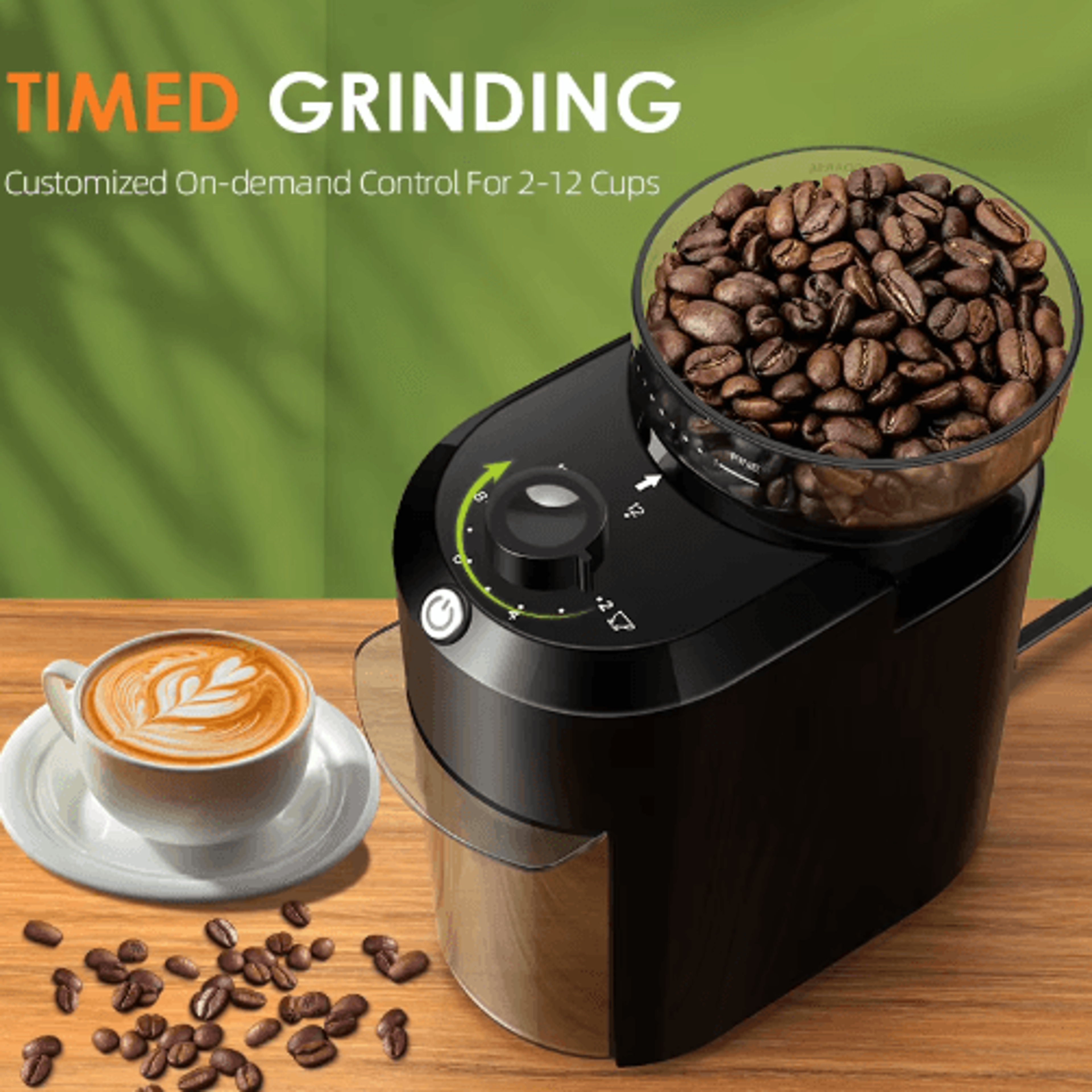 Wancle Conical Burr Coffee Grinder  28 Grind Settings Electric Precision Mill 4