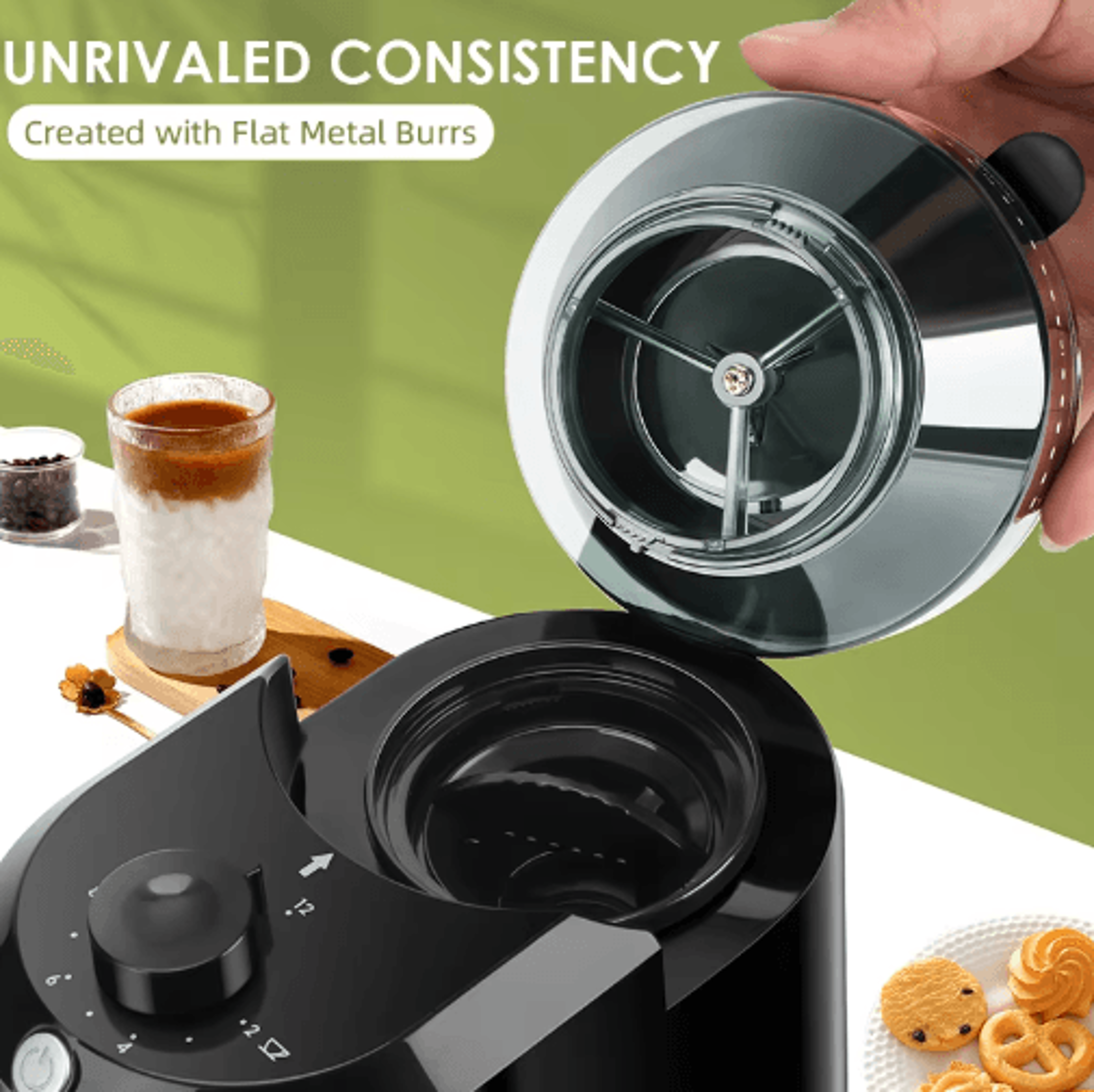 Wancle Conical Burr Coffee Grinder  28 Grind Settings Electric Precision Mill 5