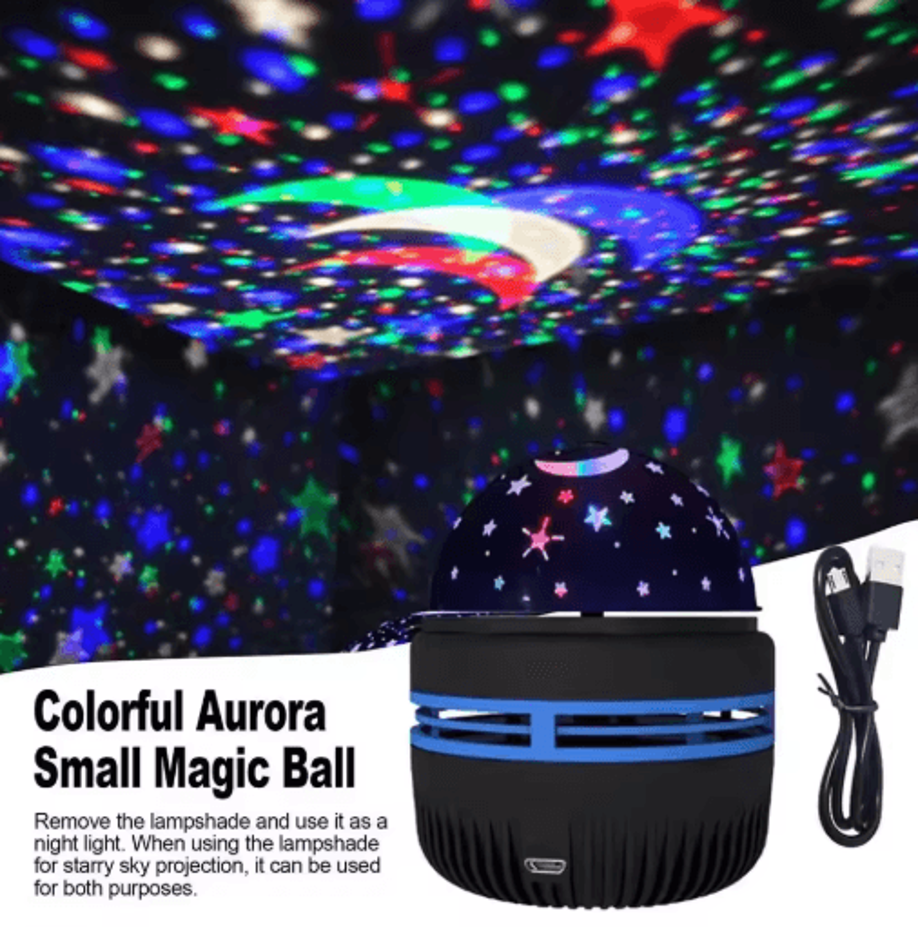 LED Galaxy Star Projector Light  MultiColor Night Lamp With Remote Control 2