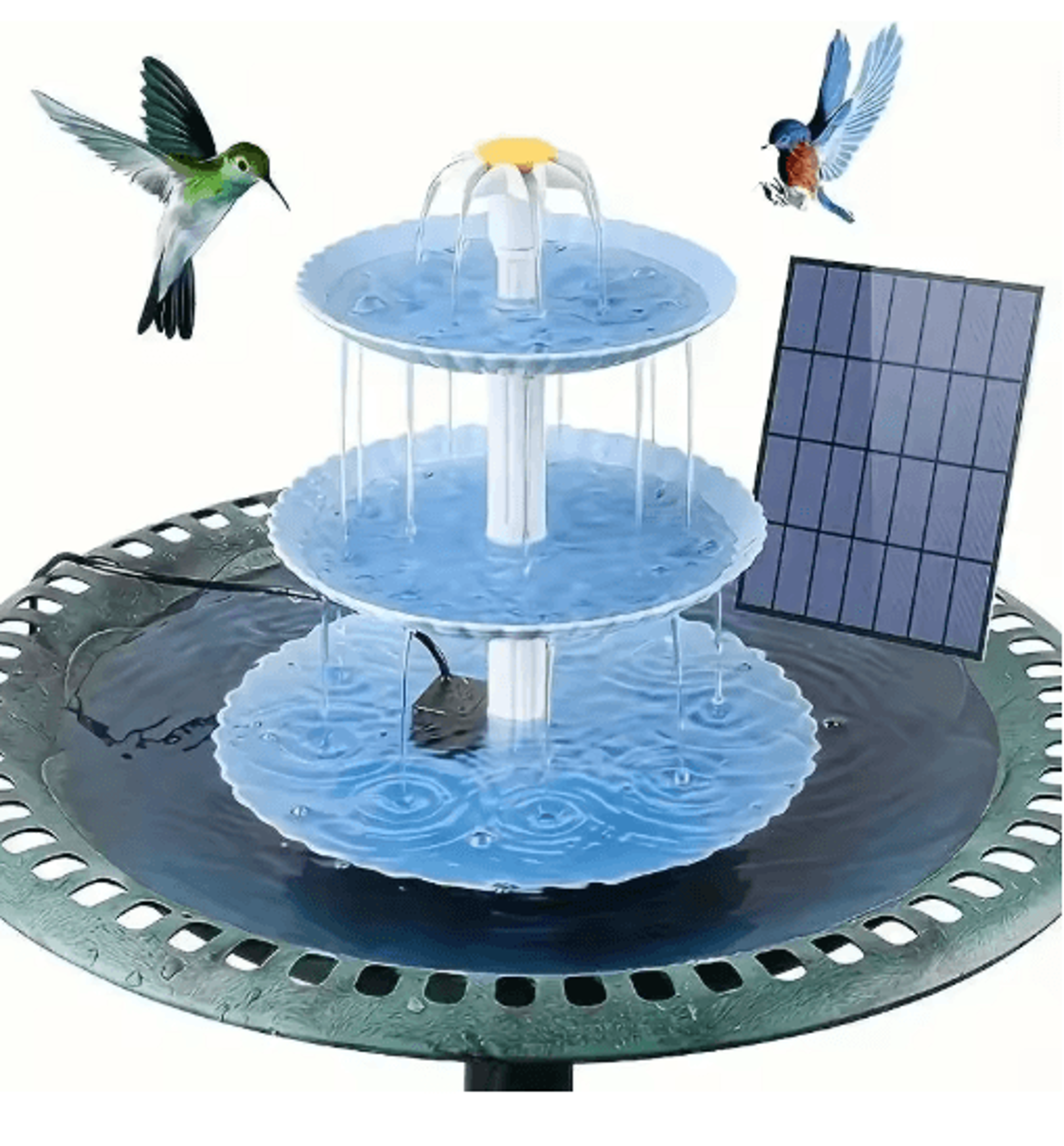 DIY Solar Bird Bath Fountain Detachable Solar Water Fountain Pump For Garden Decor 3