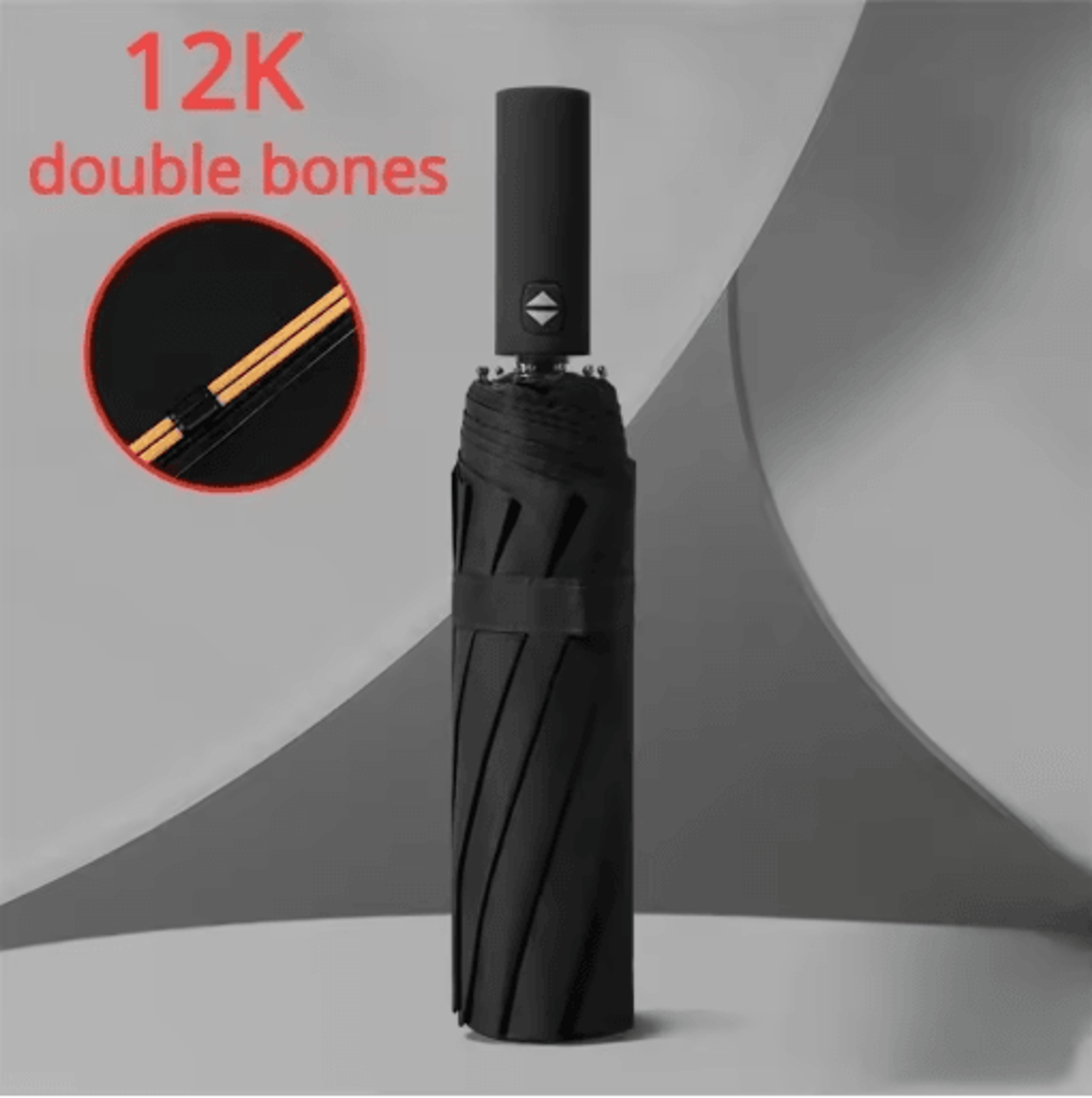 12Bone Automatic Folding Umbrella Windproof UV Protection Compact Travel Umbrella 4