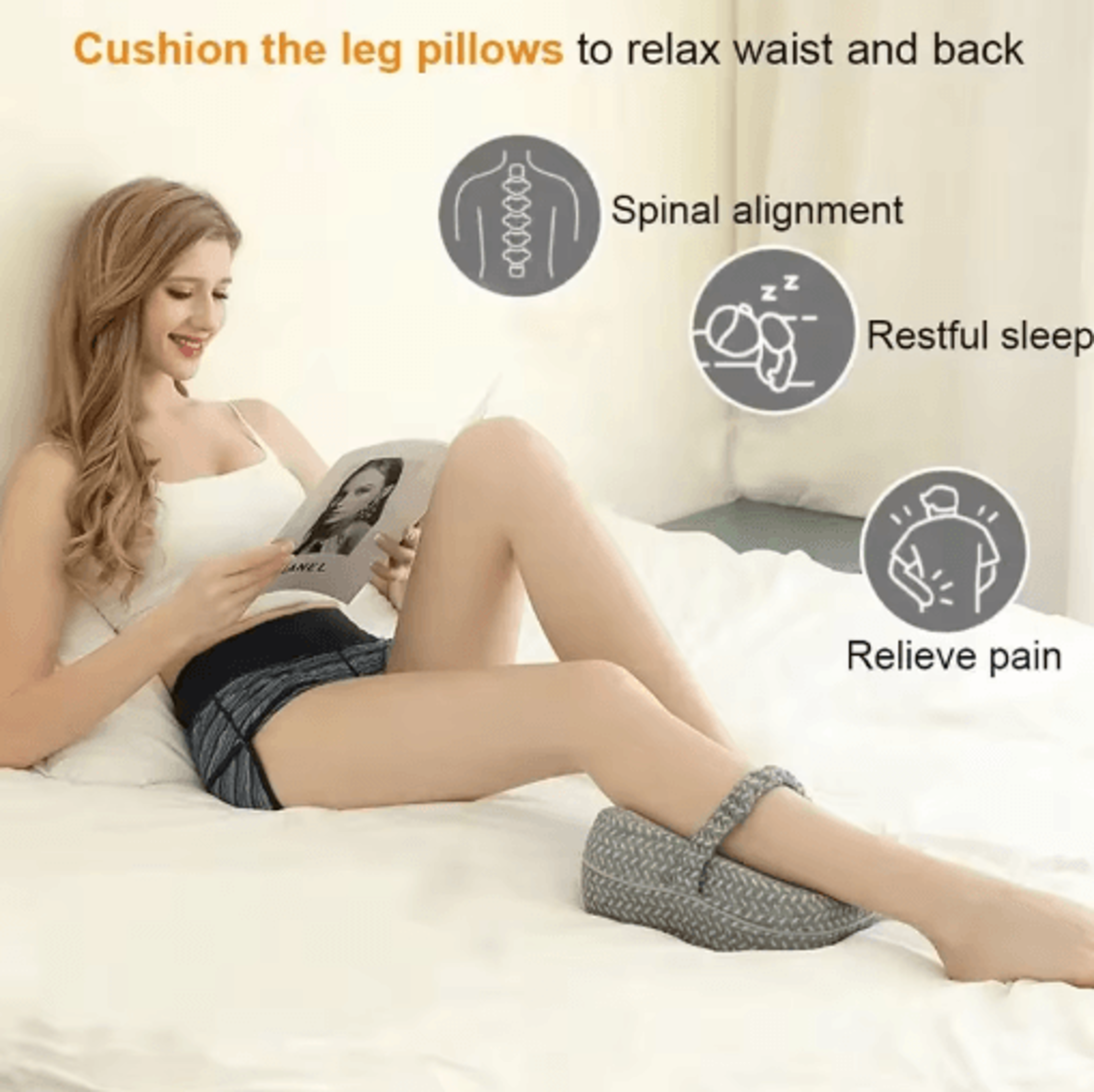 Orthopedic Memory Foam Leg Pillow For Side Sleepers  Sciatica  Knee Support Cushion 6