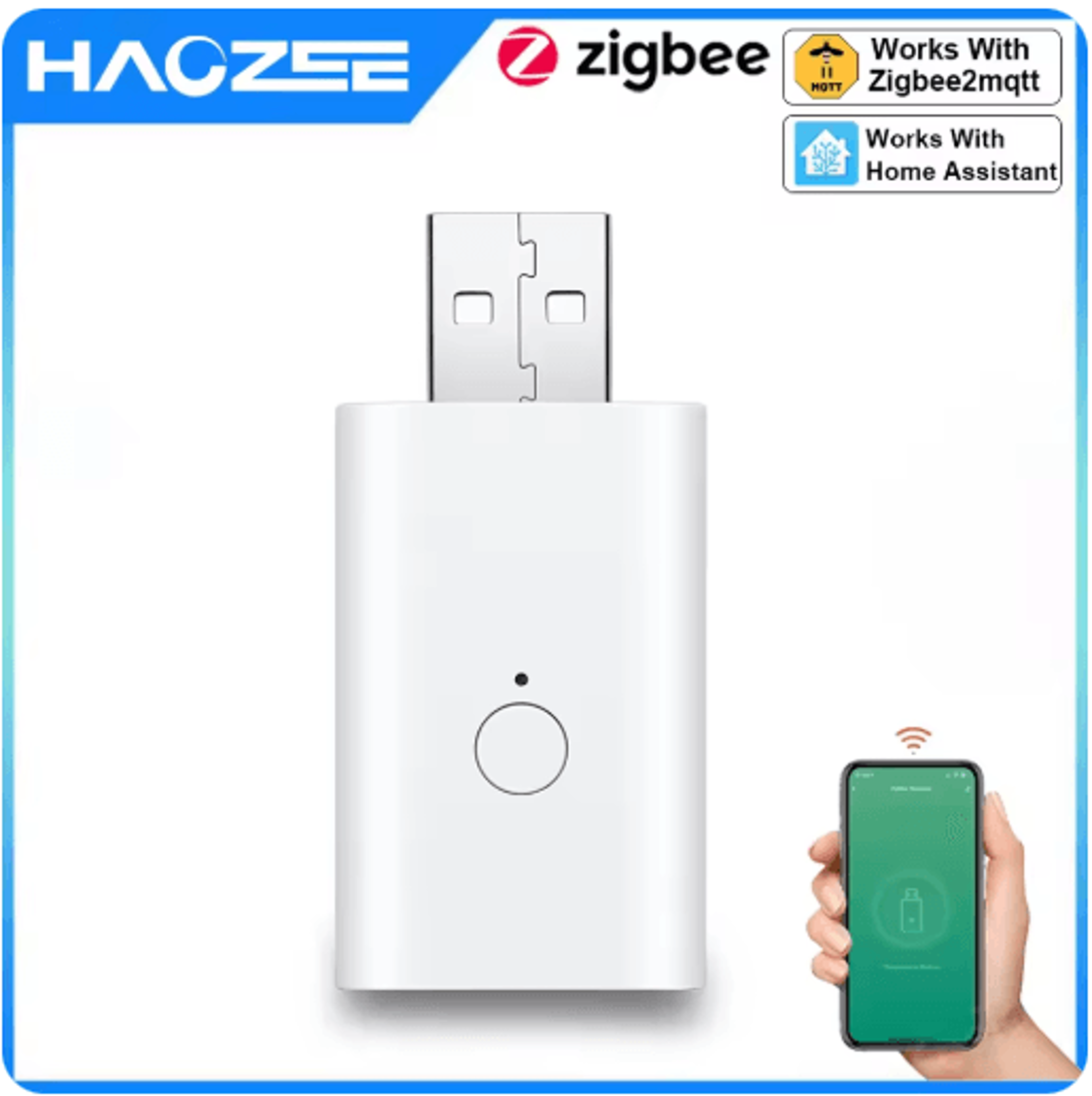 Haozee ZigBee Signal Repeater USB Smart Home Extender For Home Assistant  Zigbee2MQTT 0