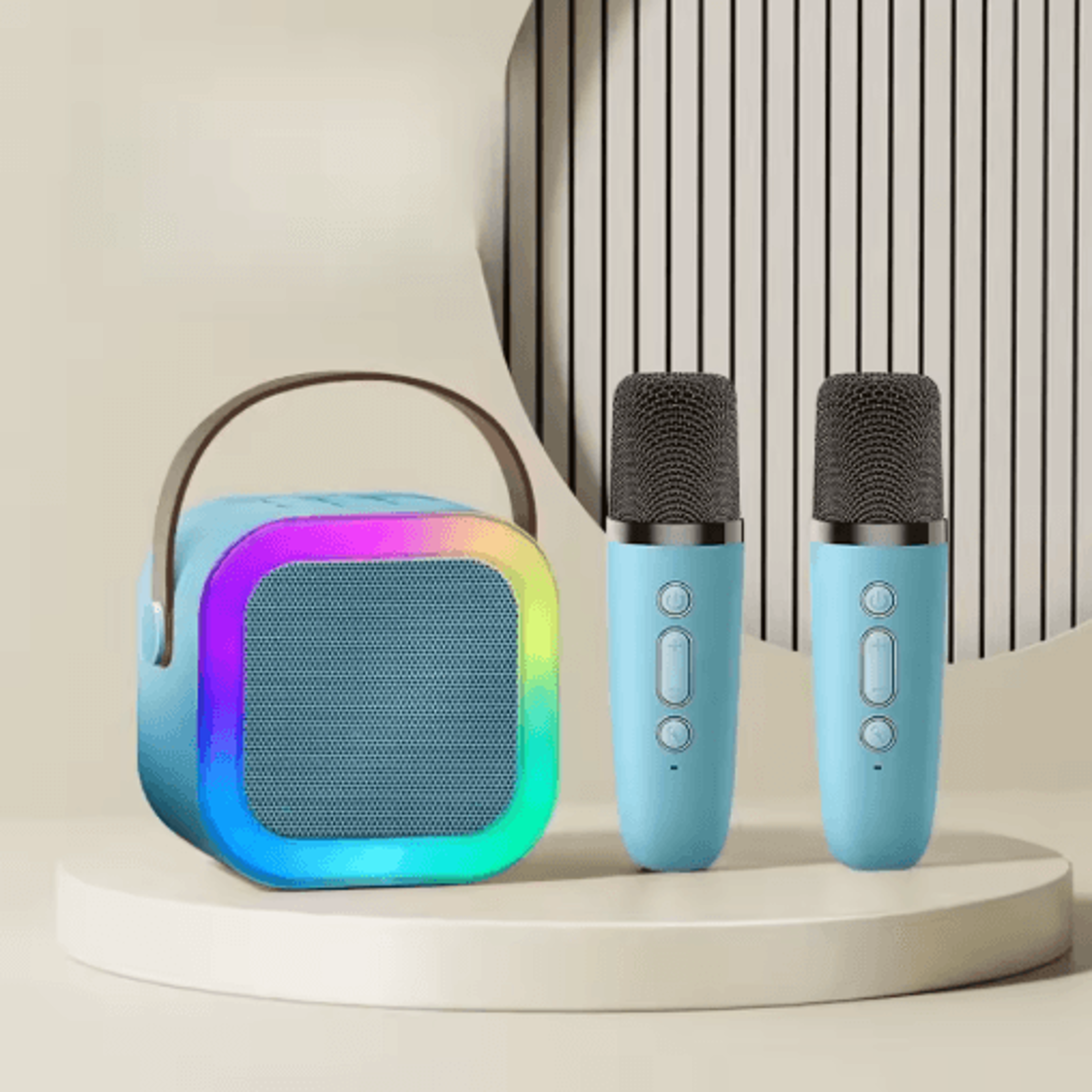 HOMEFISH K12 Portable Karaoke Machine With Wireless Microphones  Bluetooth Speaker System 3