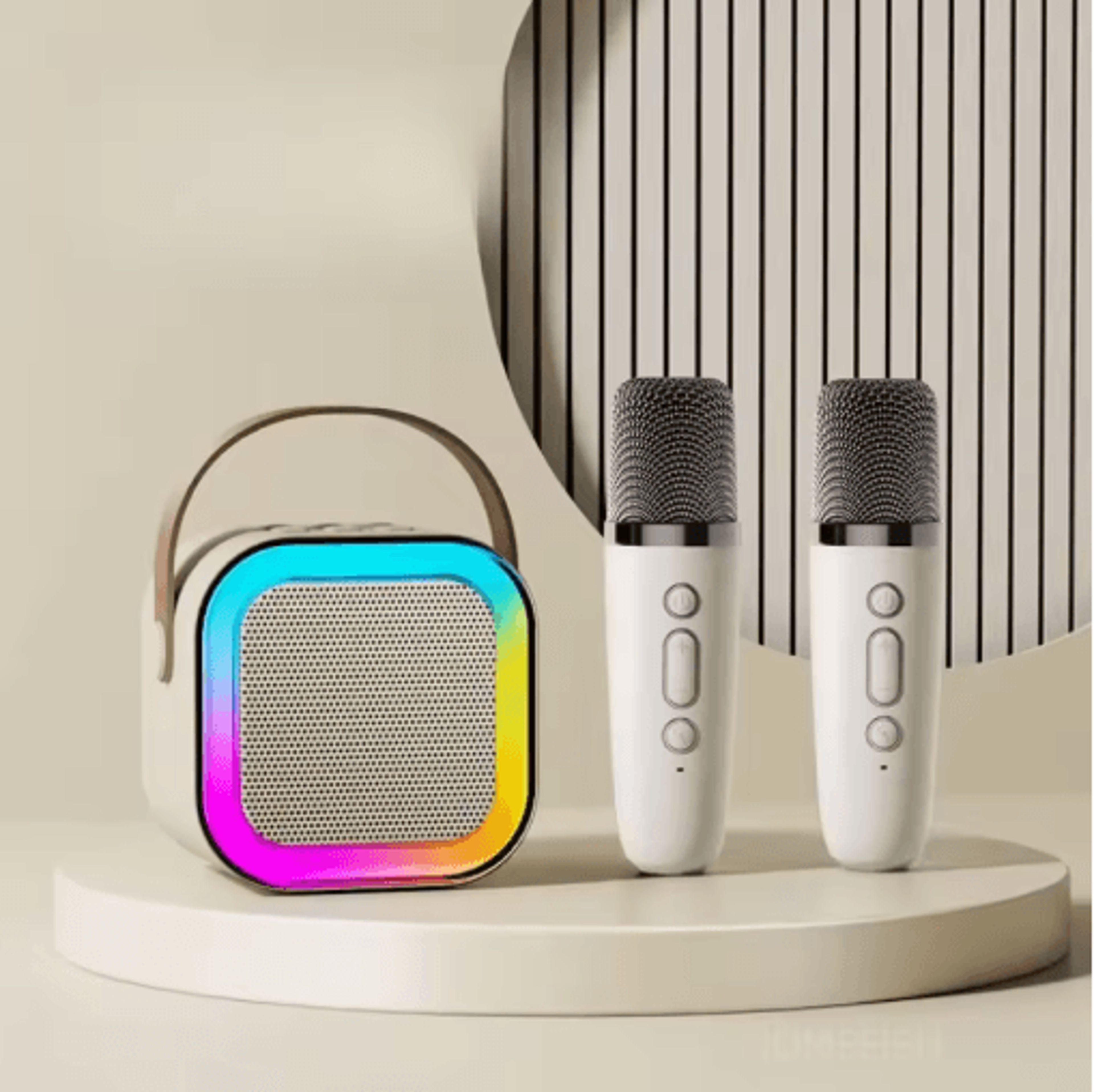 HOMEFISH K12 Portable Karaoke Machine With Wireless Microphones  Bluetooth Speaker System 4