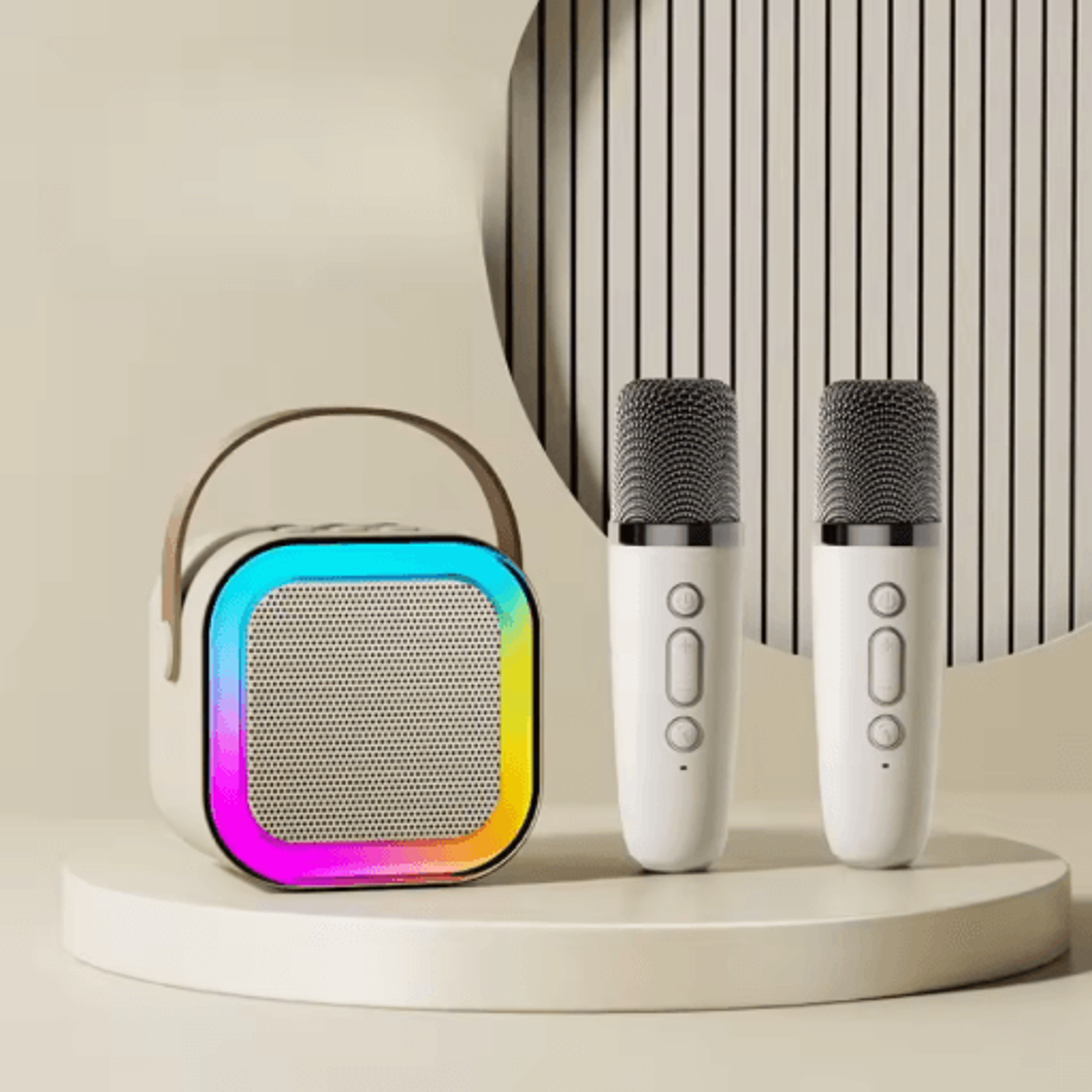 HOMEFISH K12 Portable Karaoke Machine With Wireless Microphones  Bluetooth Speaker System 5
