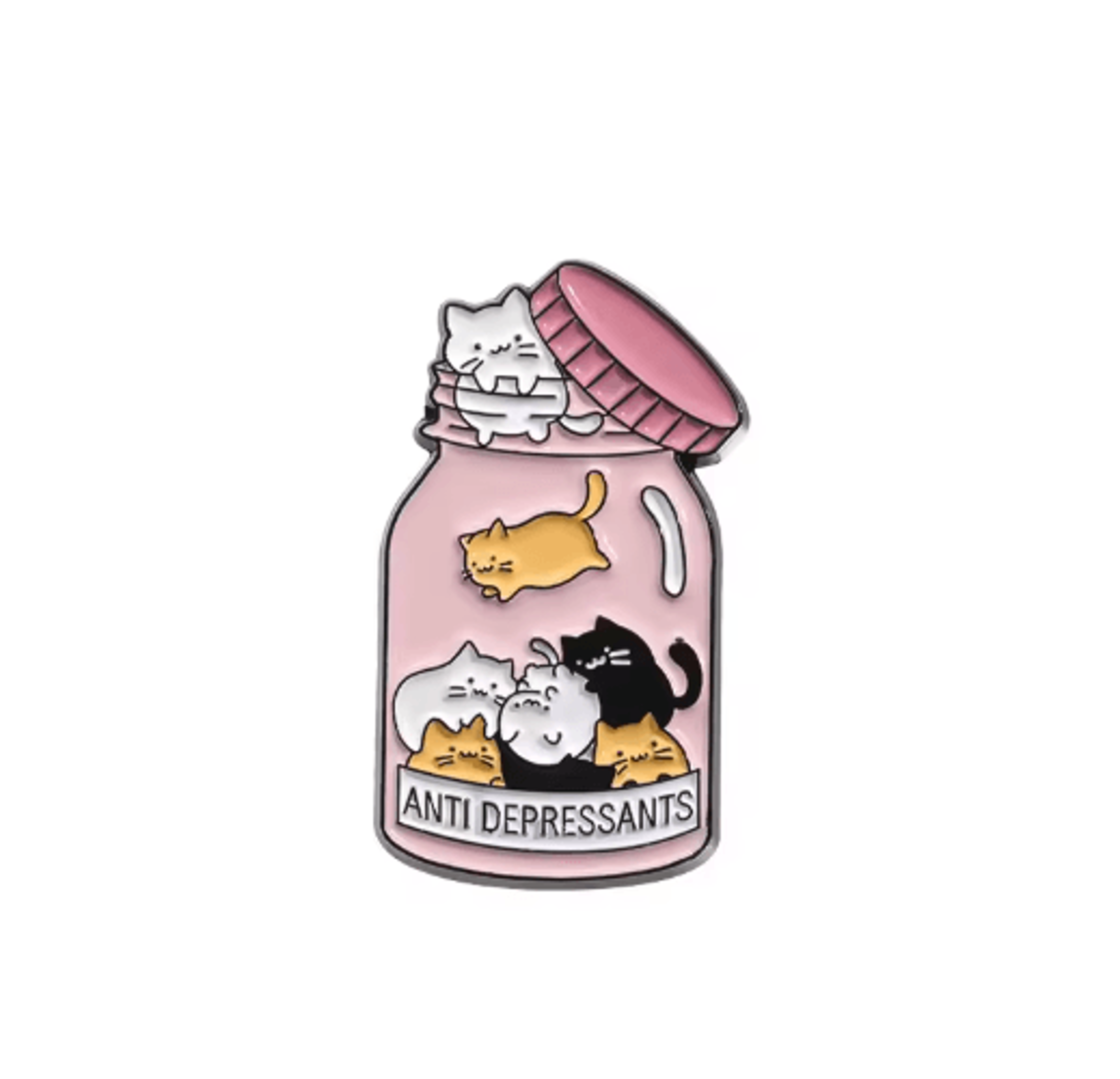 Catitude Jar Of Anti Depressants Enamel Pin Funny Cat Lady Brooch Gift 8