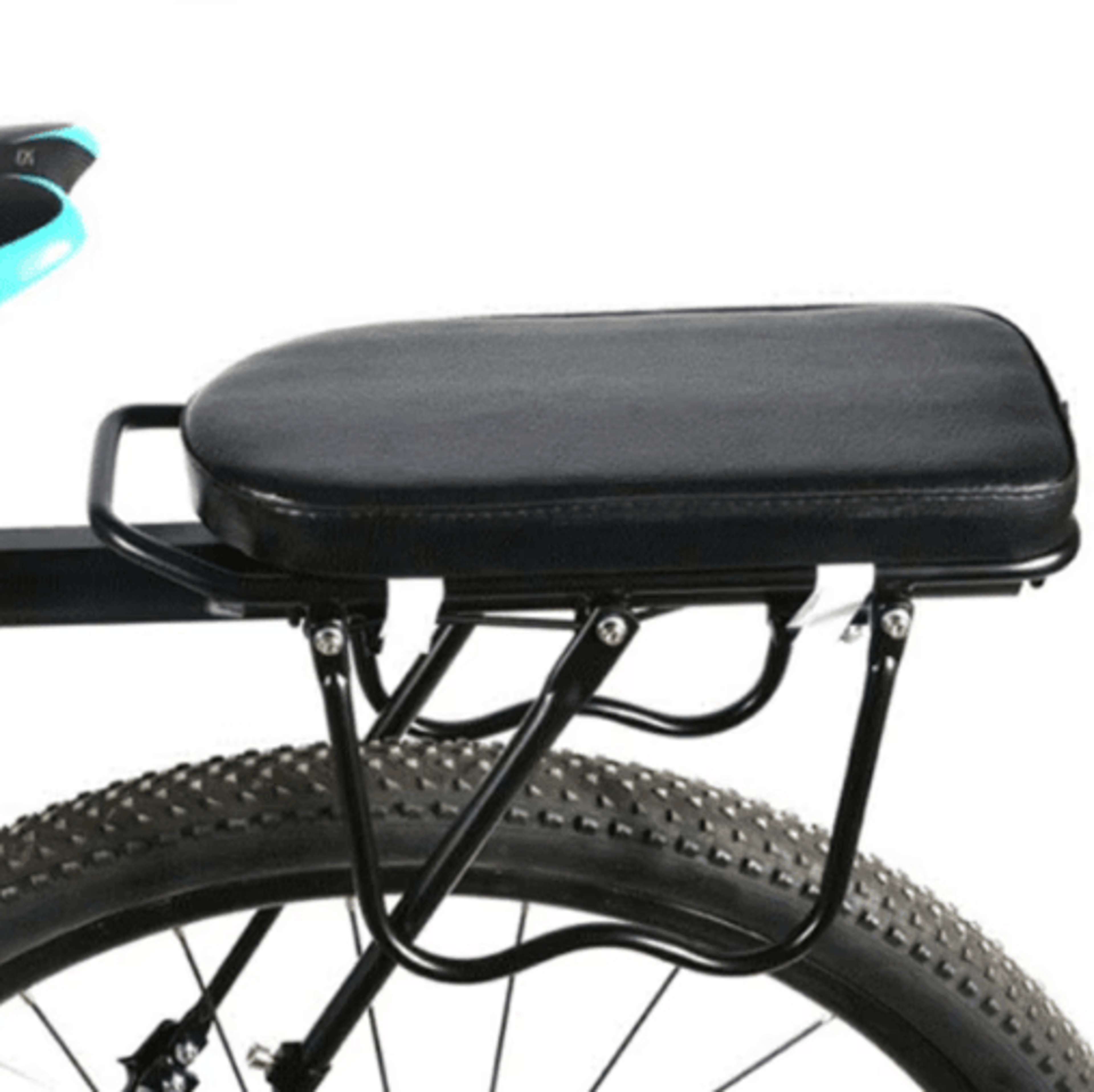 RideComfort Rear Bike Seat Cushion Set Passenger Backrest  Foot Pedal Kit 0