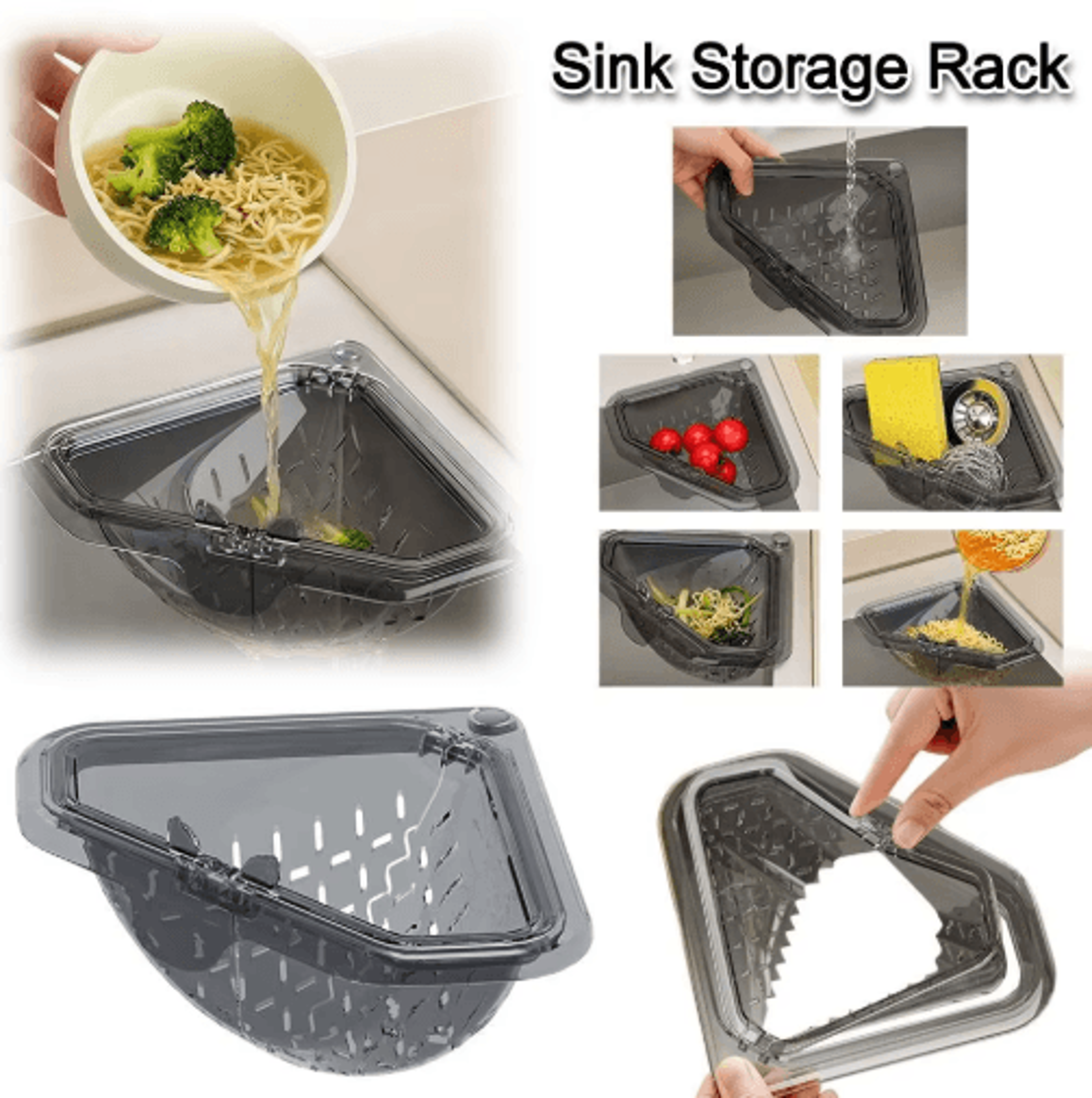 Triangle Sink Drain Strainer  AntiClog Kitchen Filter Basket 9