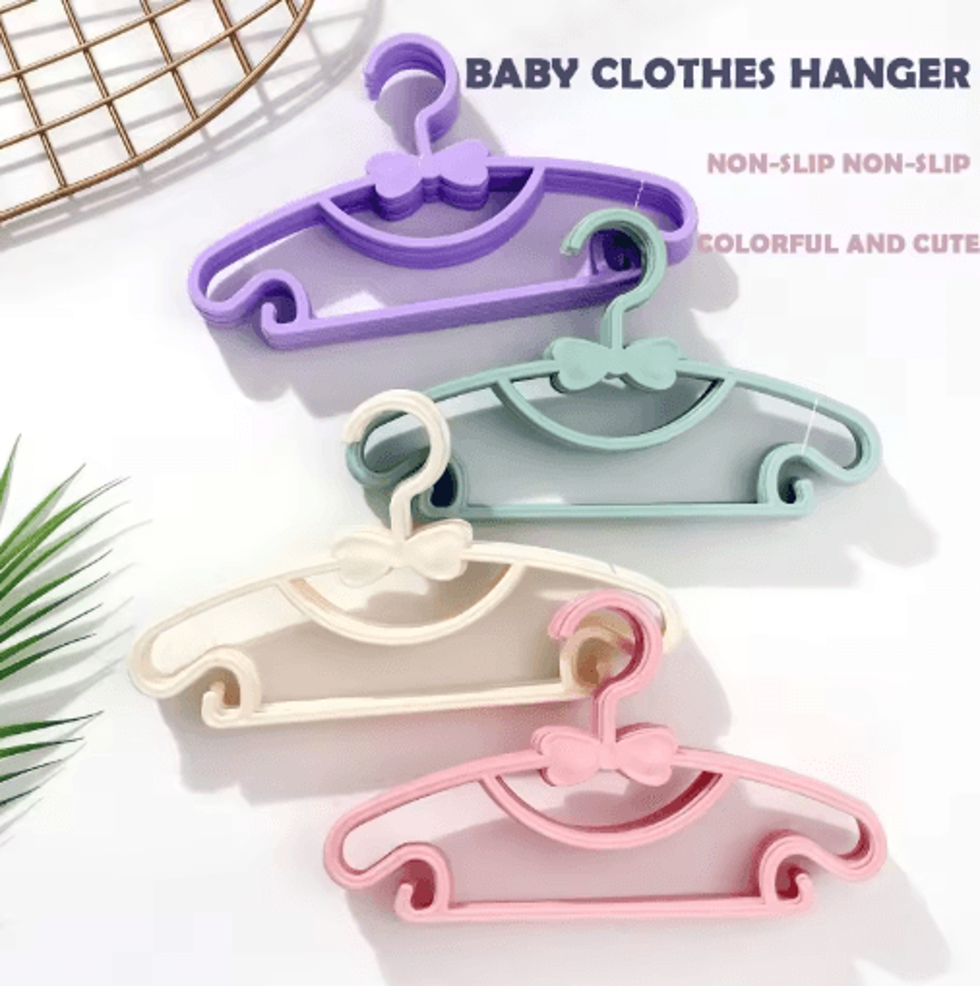 Kids Clothes Hangers Set 10pcs Windproof Baby  Childrens Plastic Hangers 8