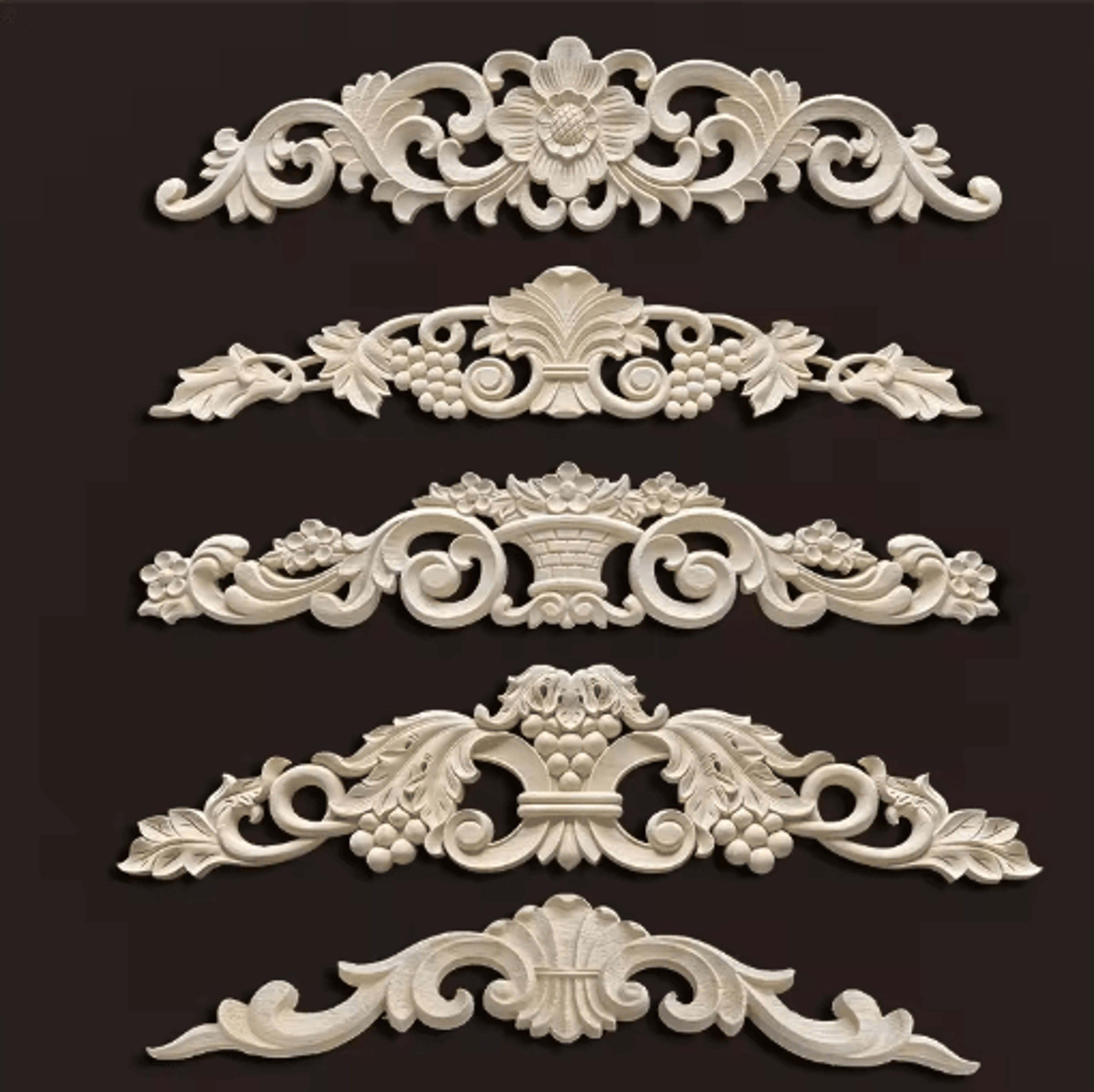 Vintage Carved Wood Onlays Decorative Furniture Appliques For Elegant Home Decor 26