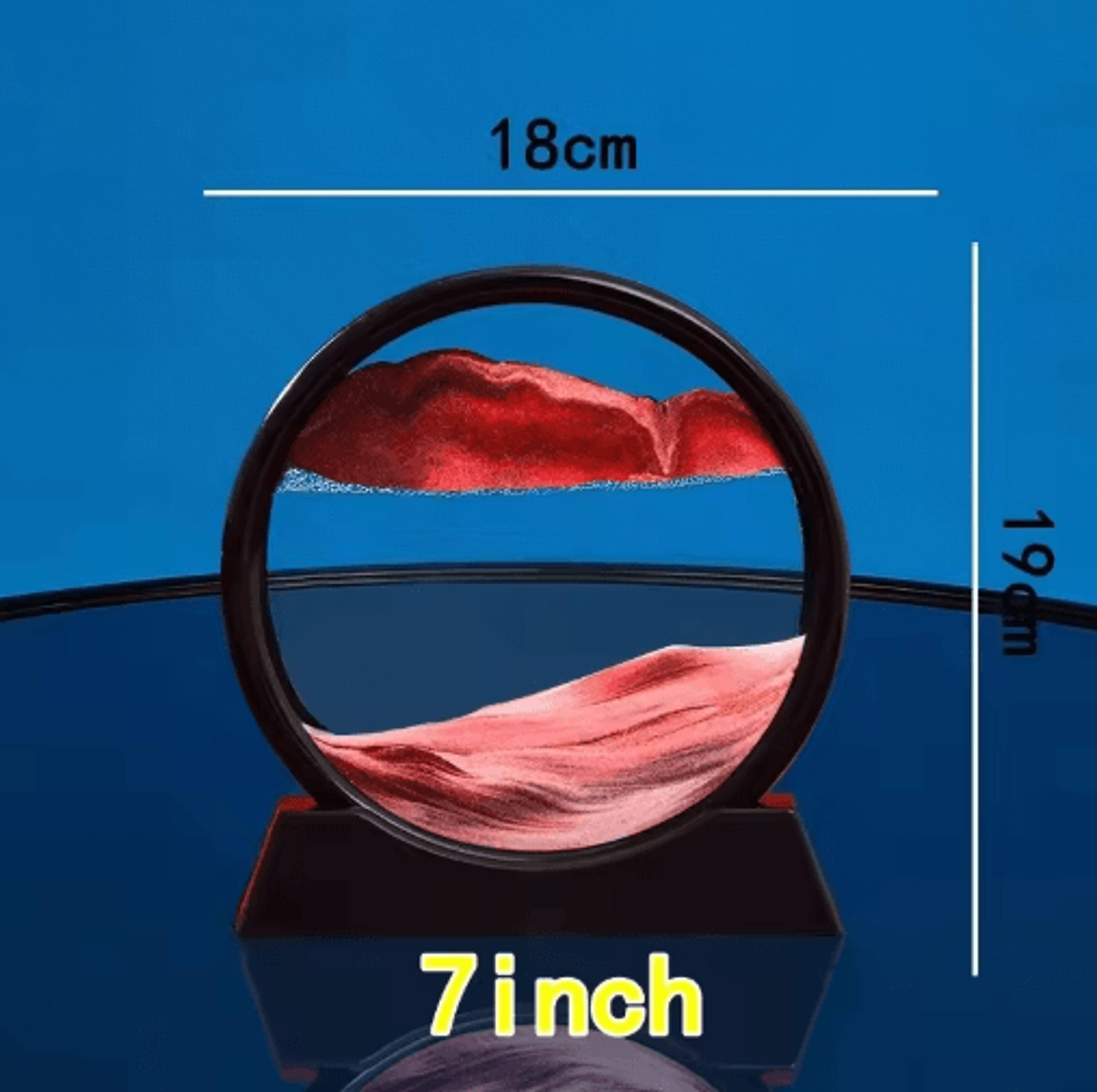OceanFlow 3D Moving Sand Art Picture  Round Glass Sandscape Decor 10