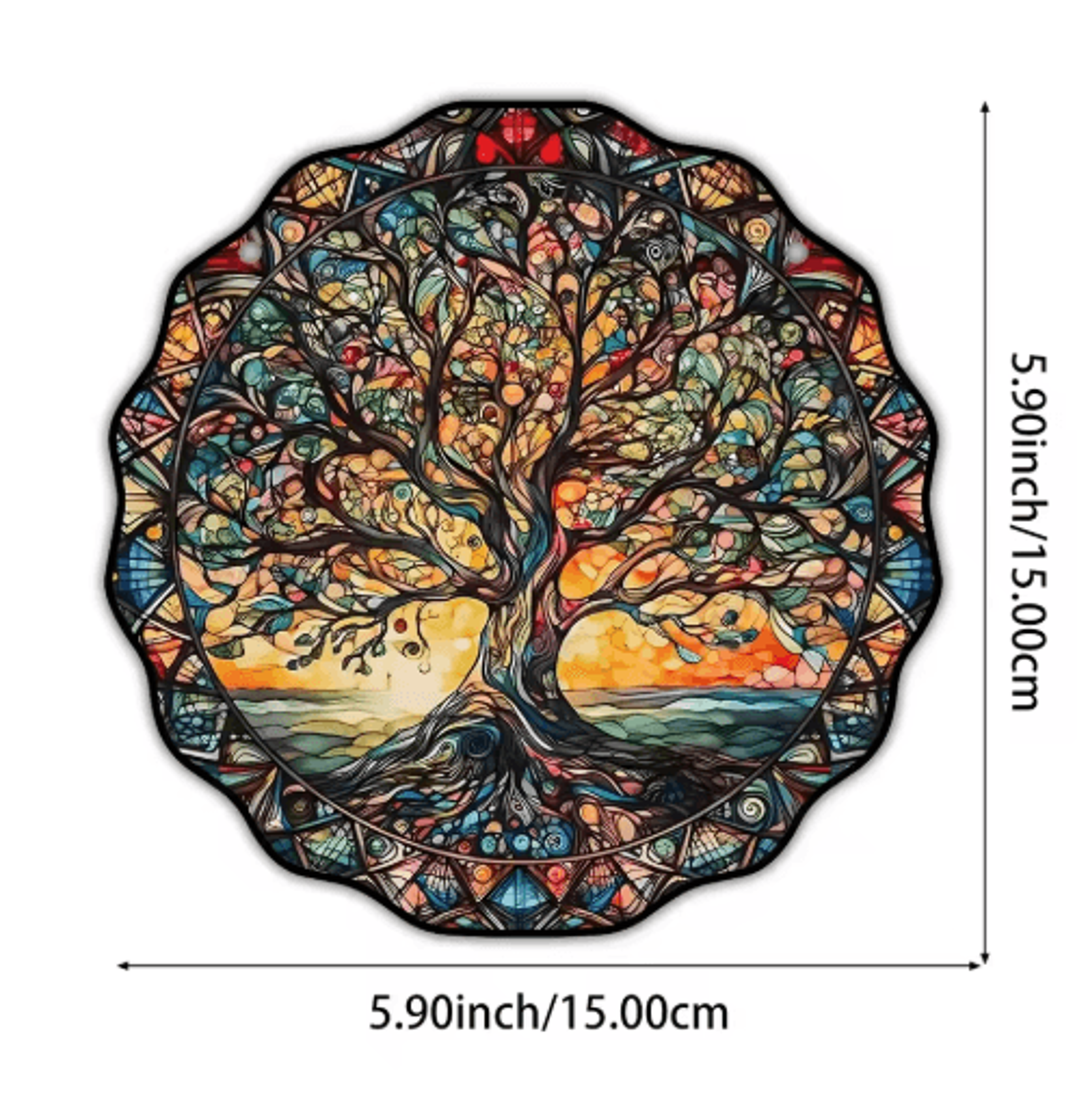 SunGlow Tree Of Life Acrylic Wall Hanging  Round Decorative Welcome Sign 1